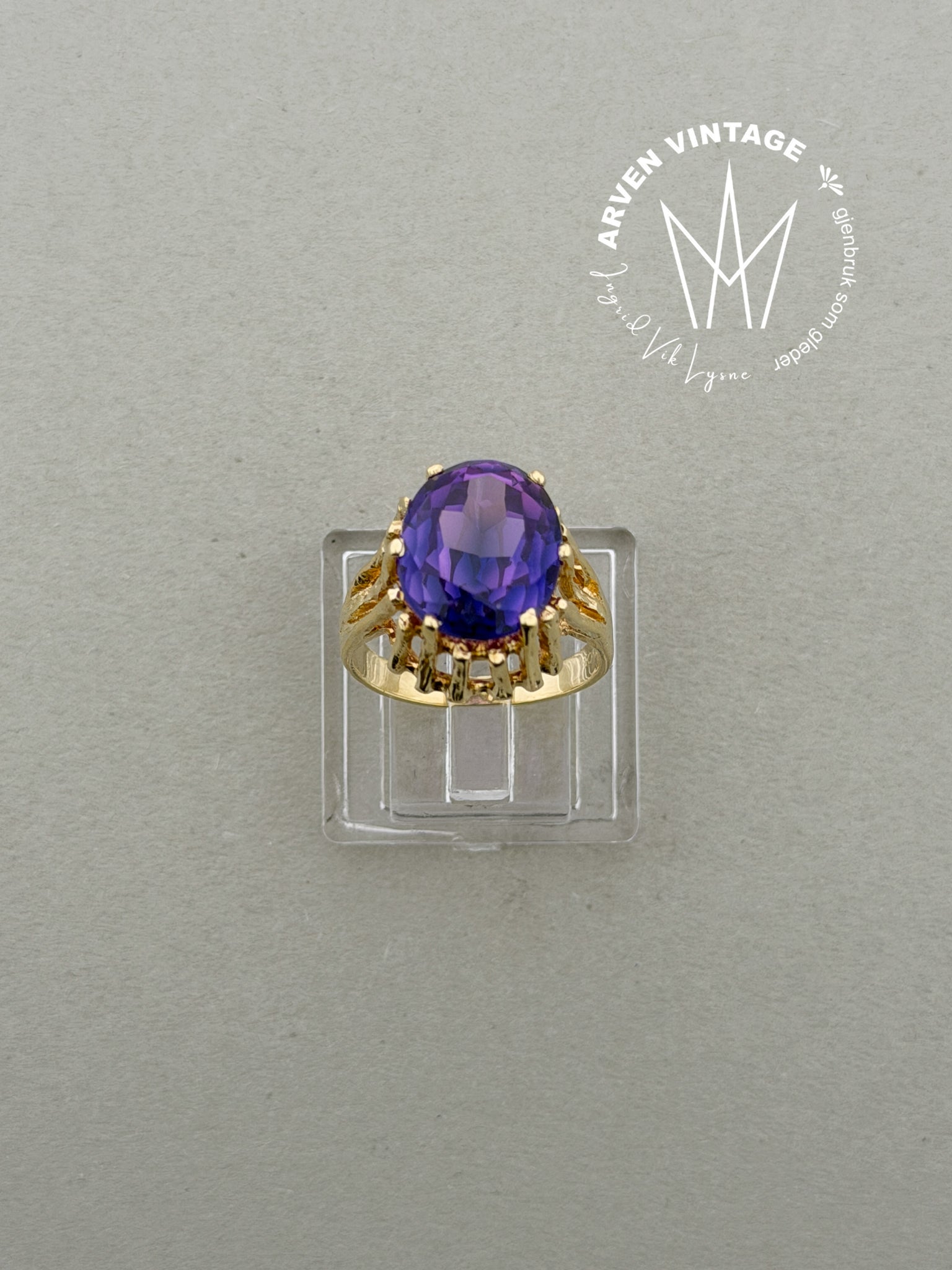 Vintage ring gult gull str 48