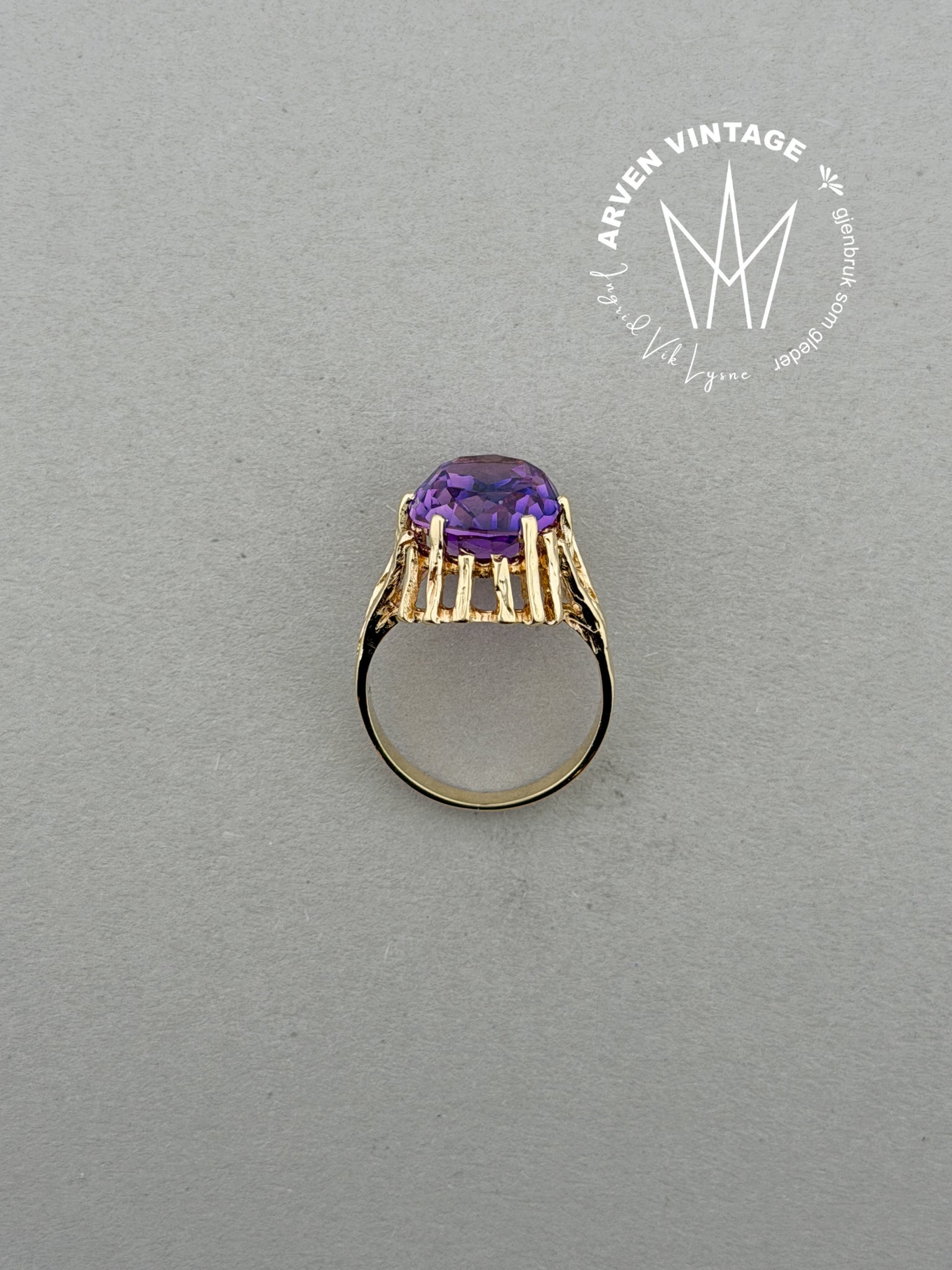 Vintage ring gult gull str 48