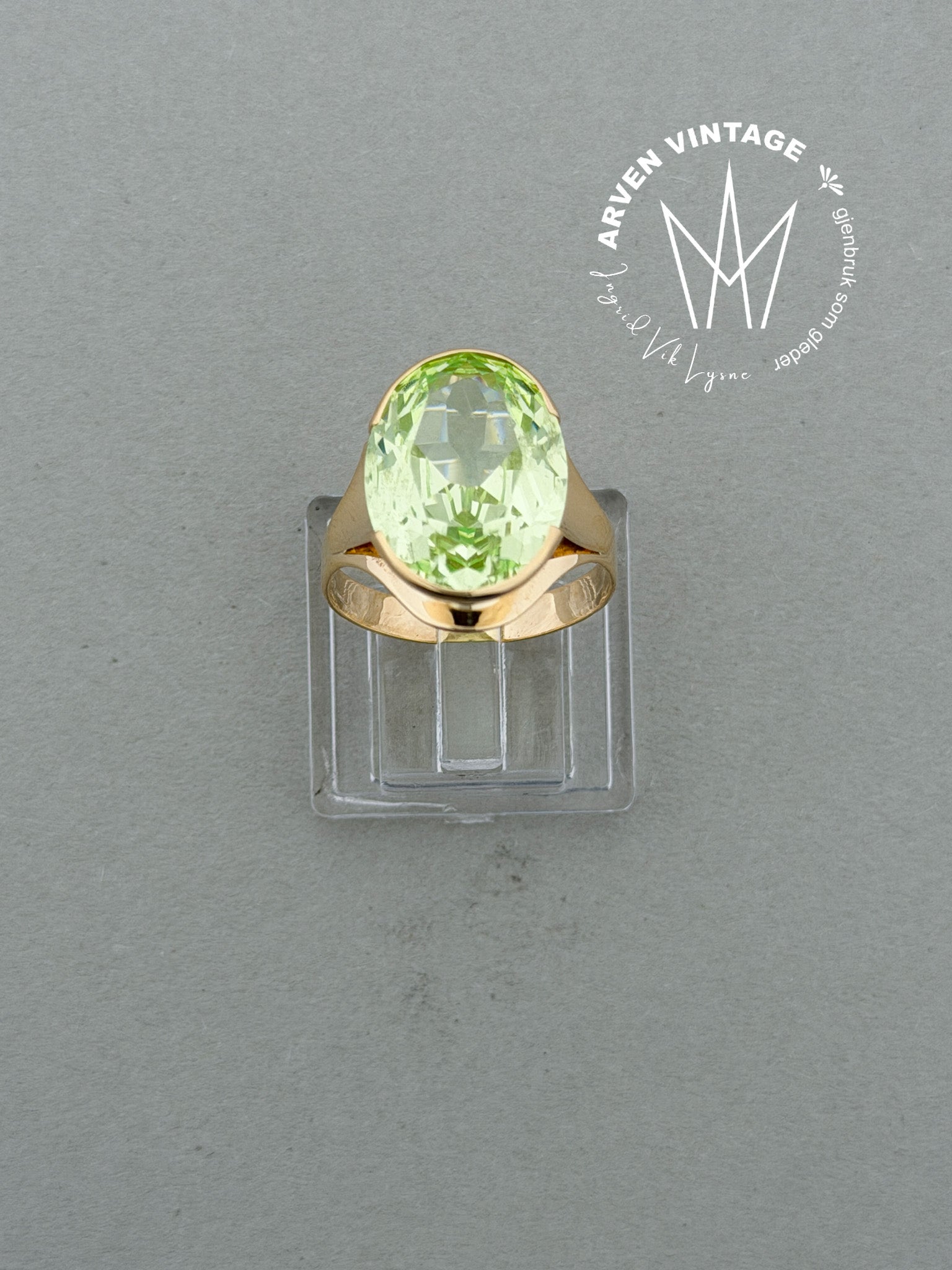 Vintage ring gult gull str 54