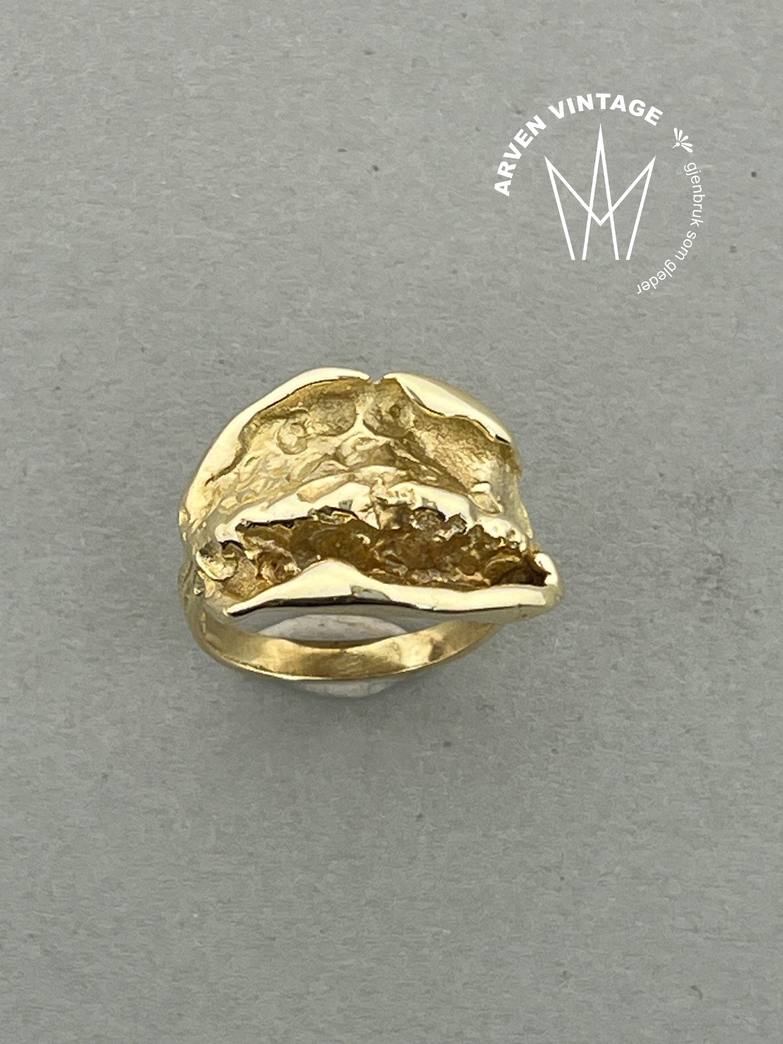 Vintage ring gult gull str 51