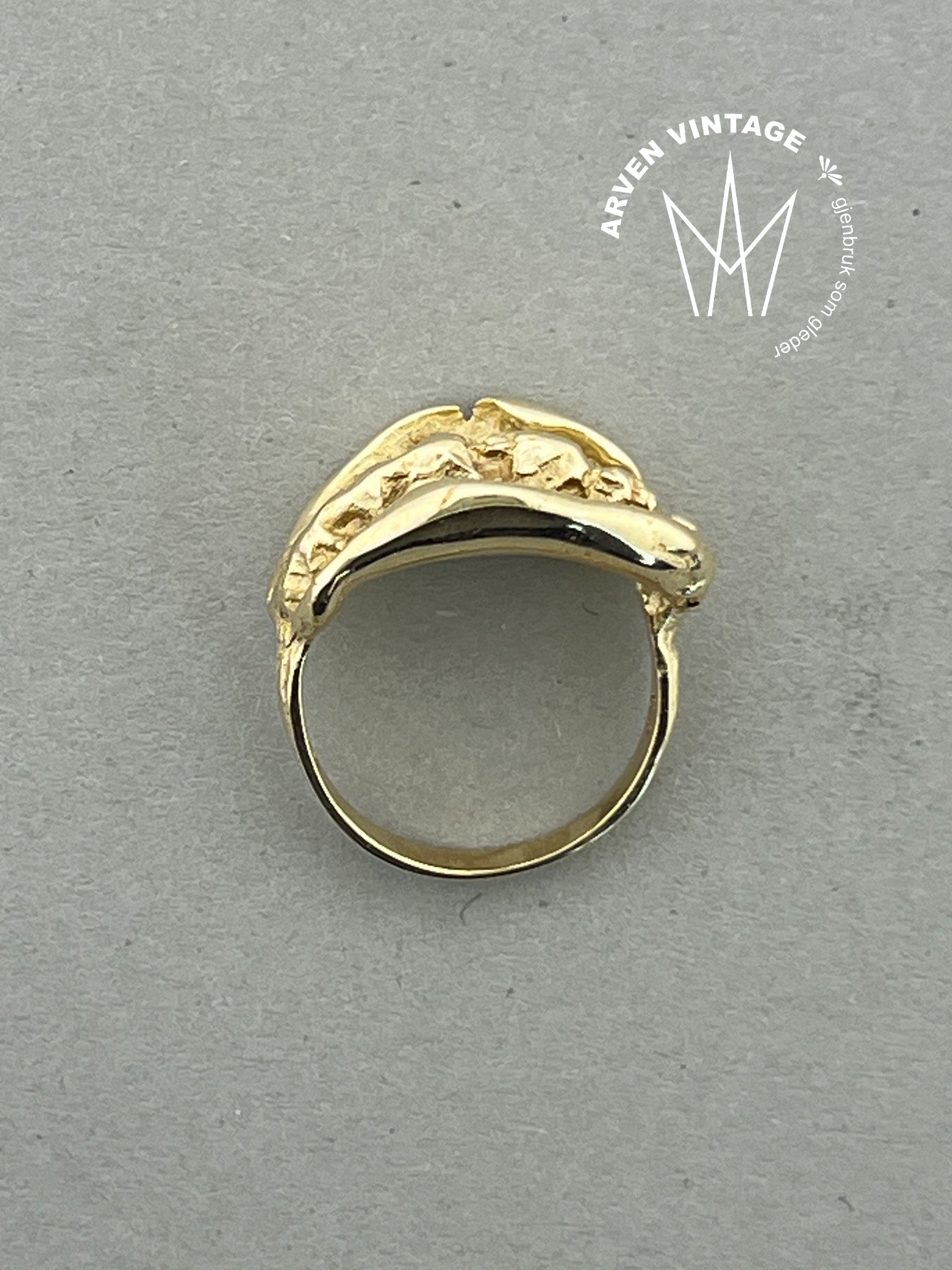 Vintage ring gult gull str 51