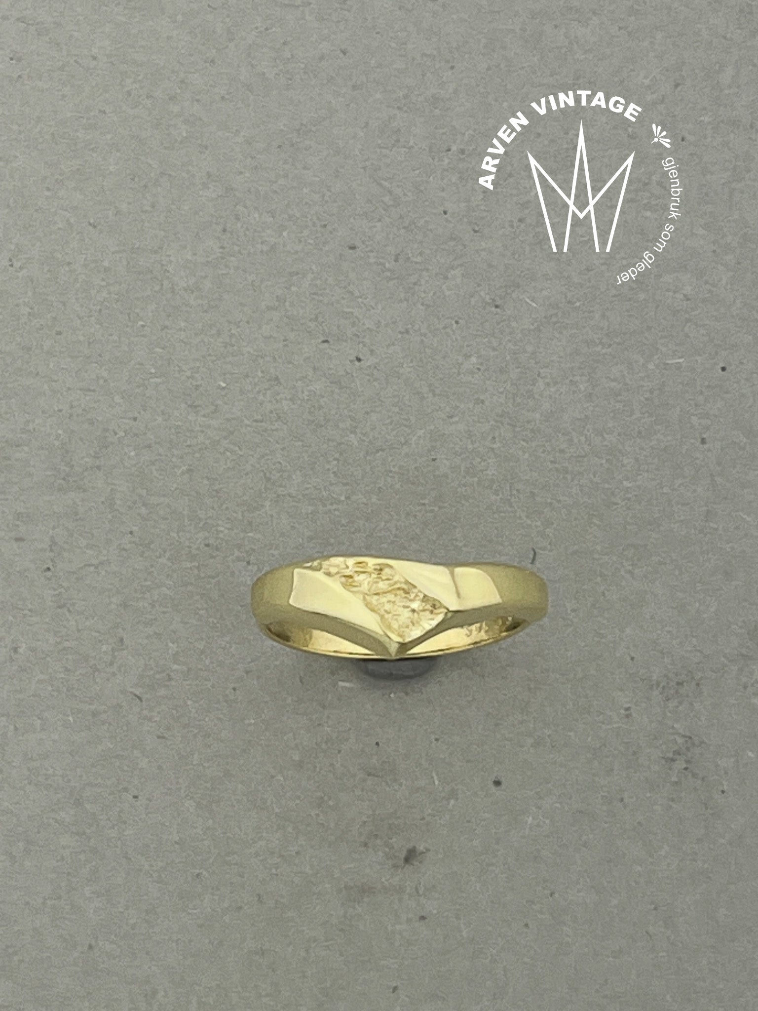 Vintage ring gult gull str 46