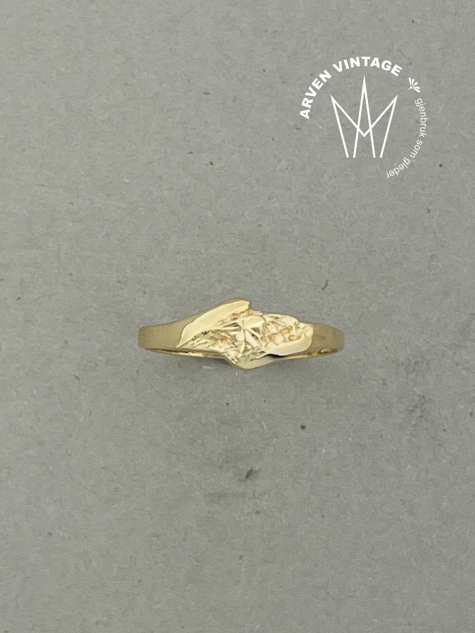 Vintage ring gult gull str 54