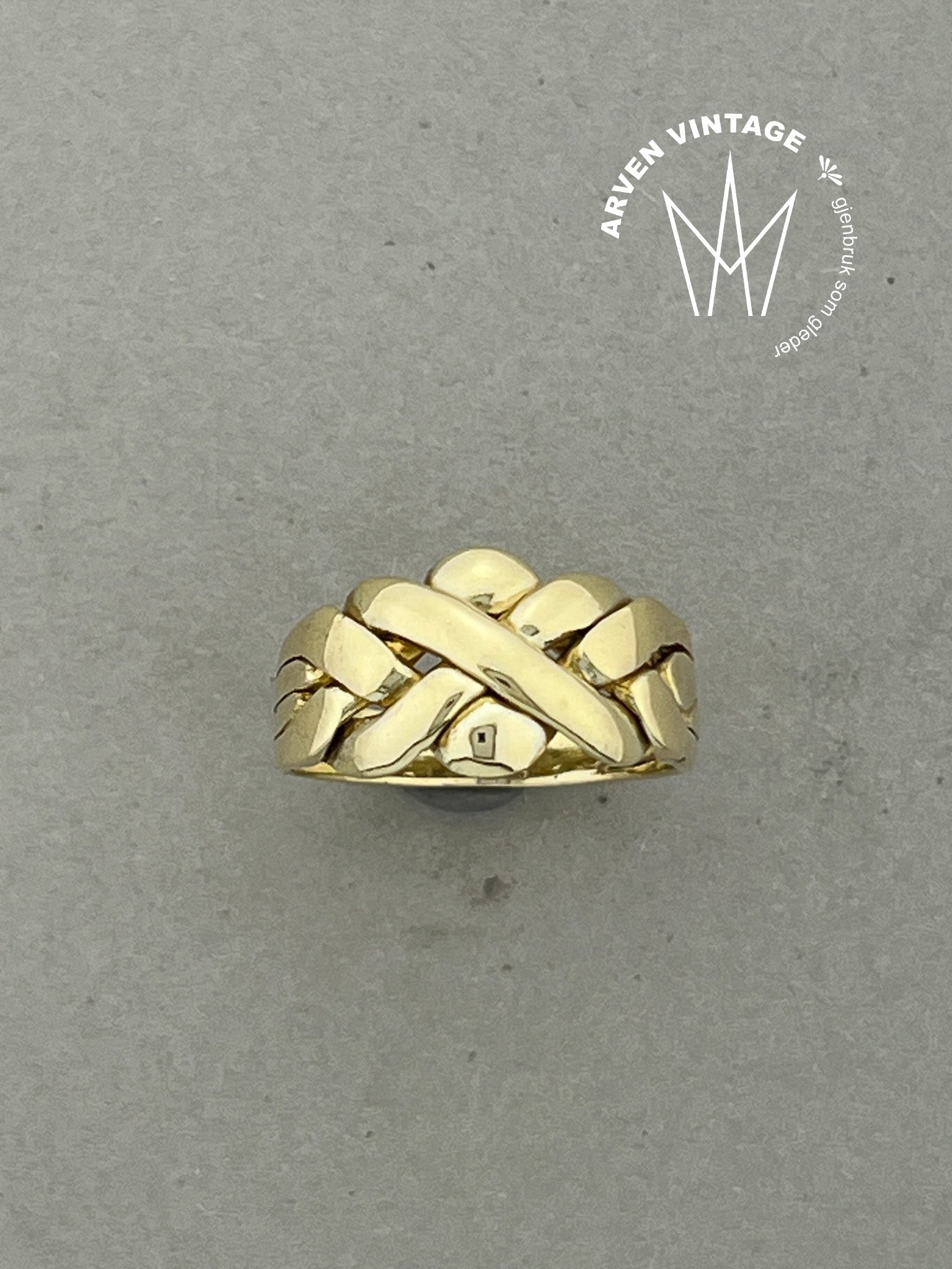 Vintage ring gult gull str 52