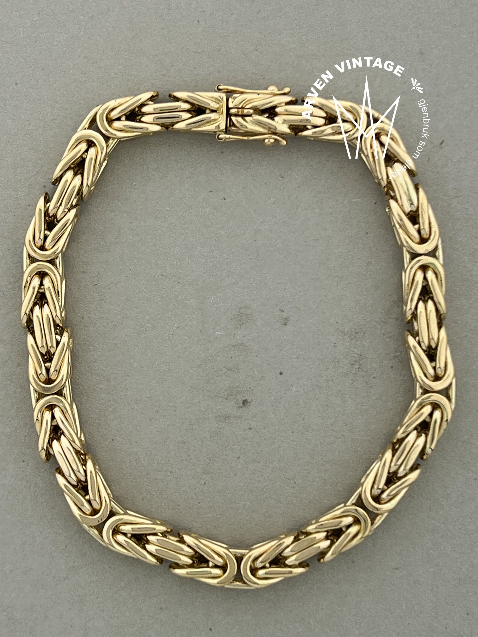 Vintage armbånd gult gull 20cm