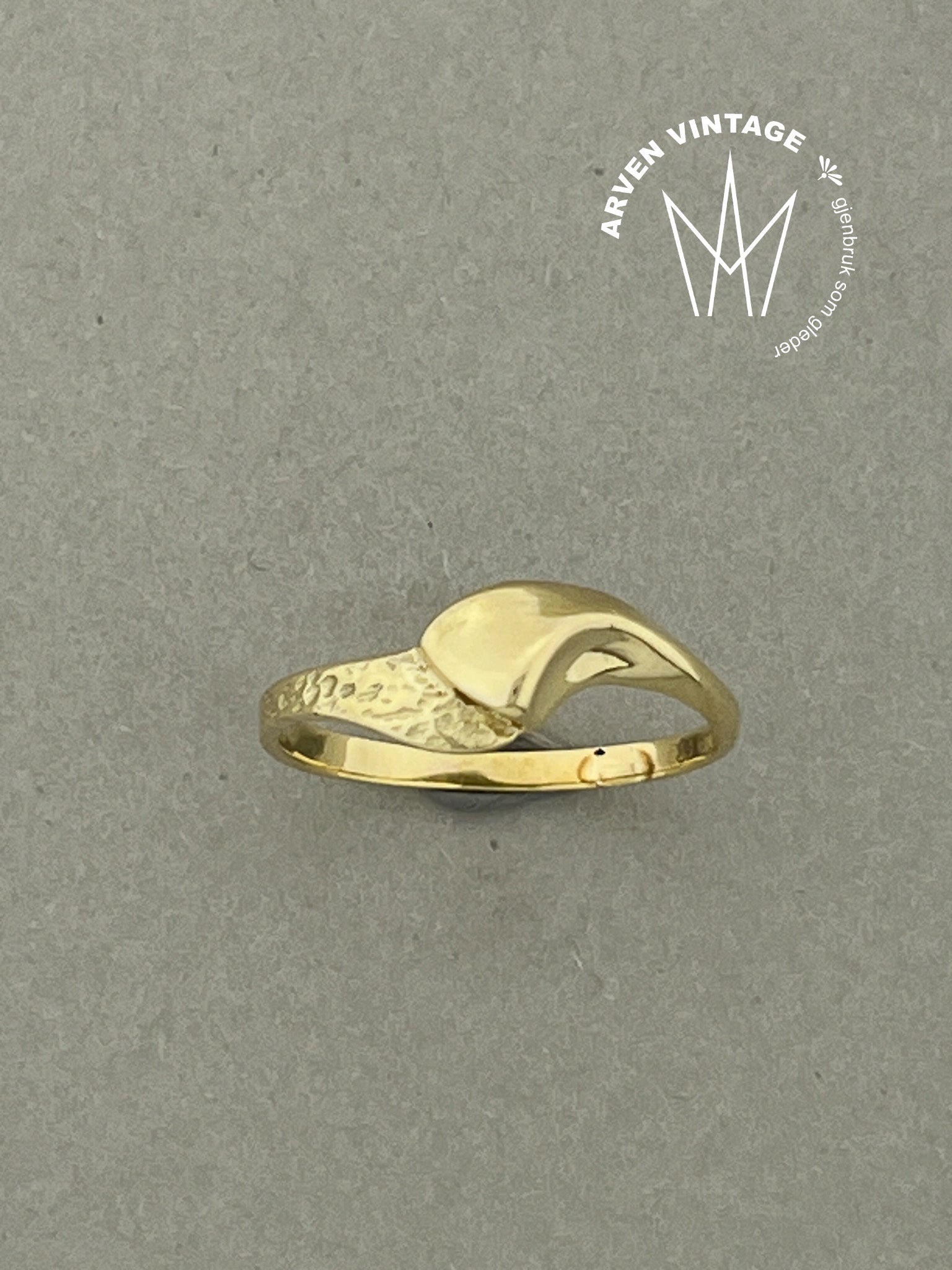 Vintage ring gult gull str 54