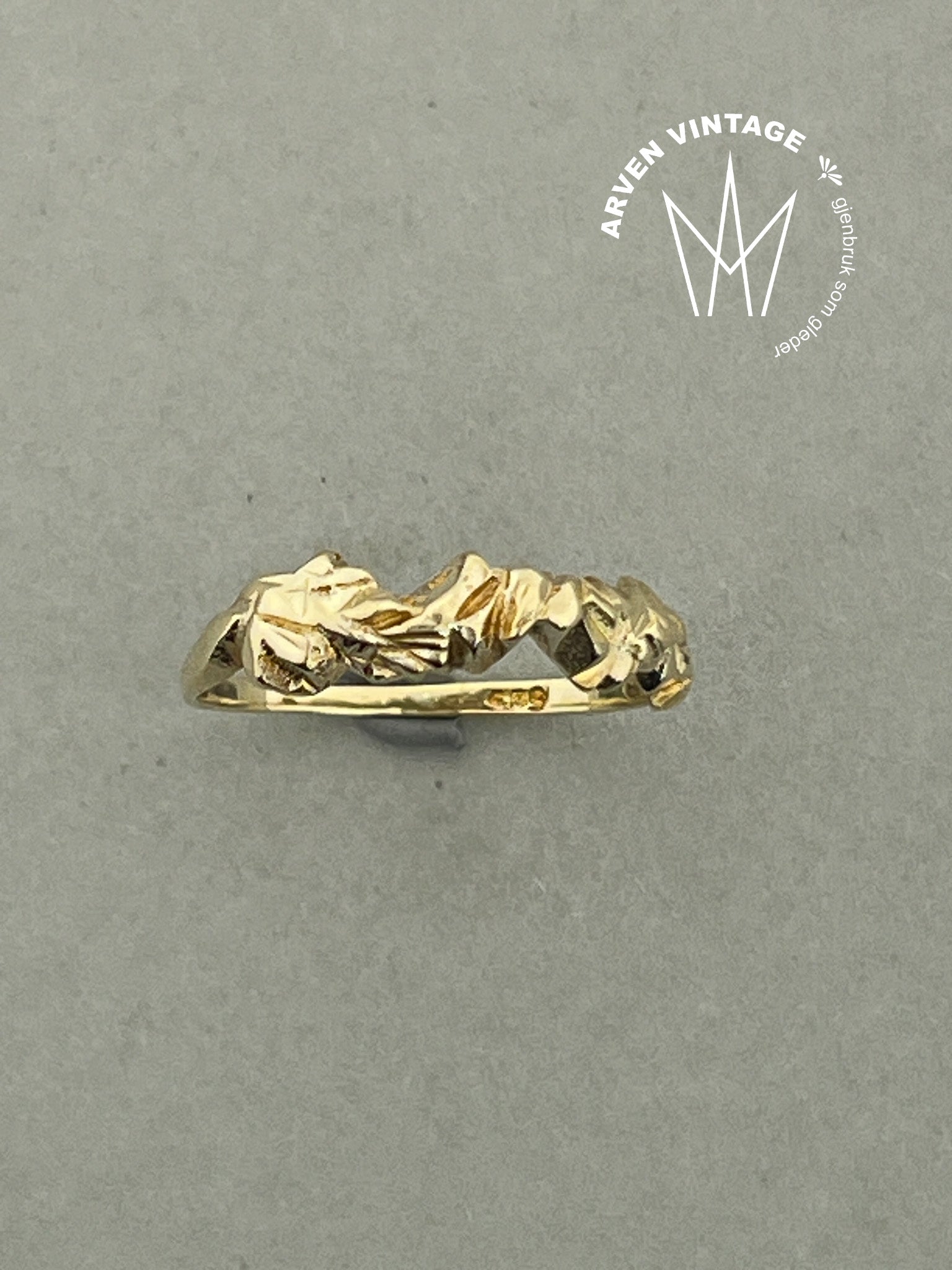 Vintage ring gult gull str 55