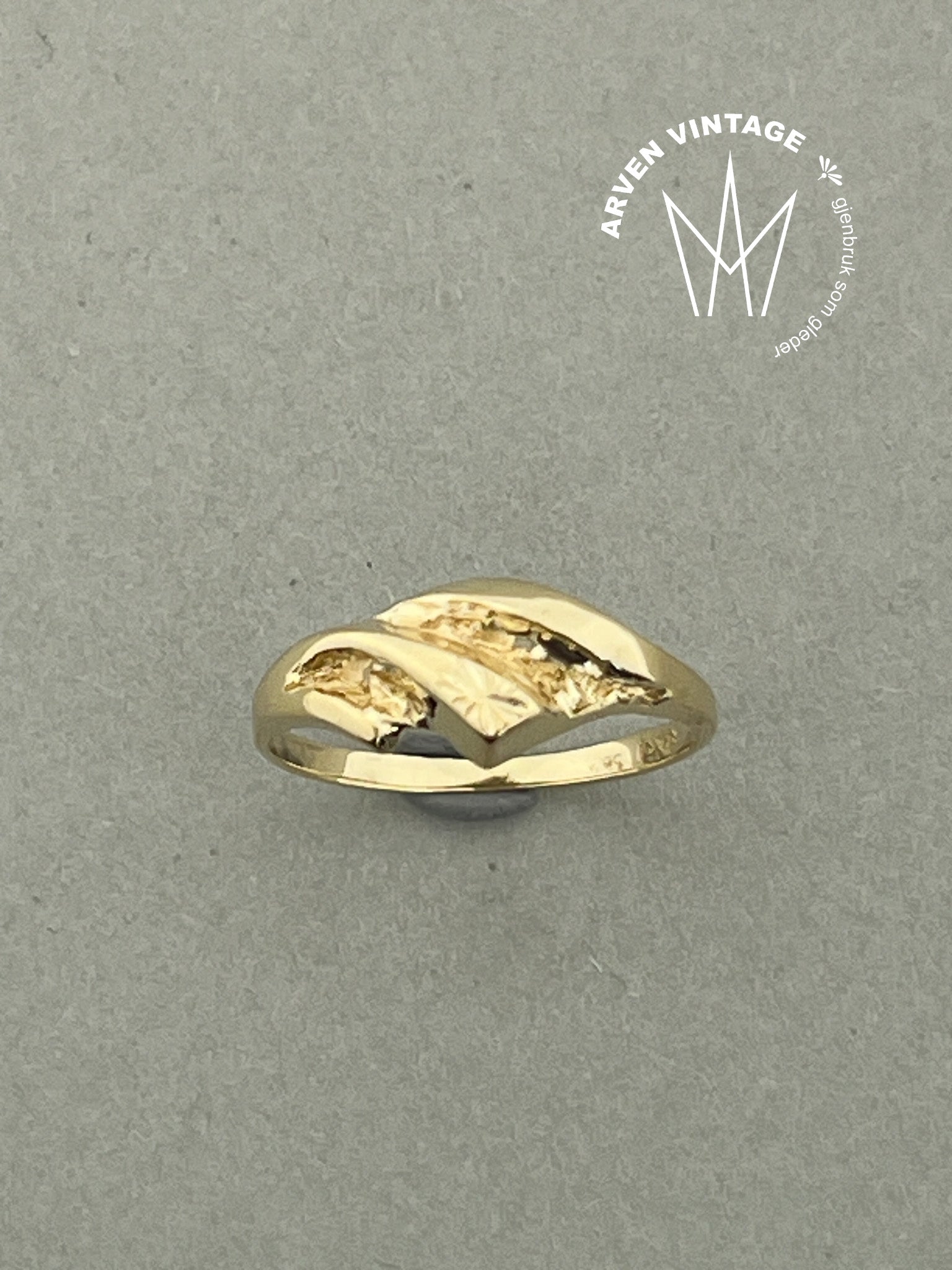 Vintage ring gult gull str 53