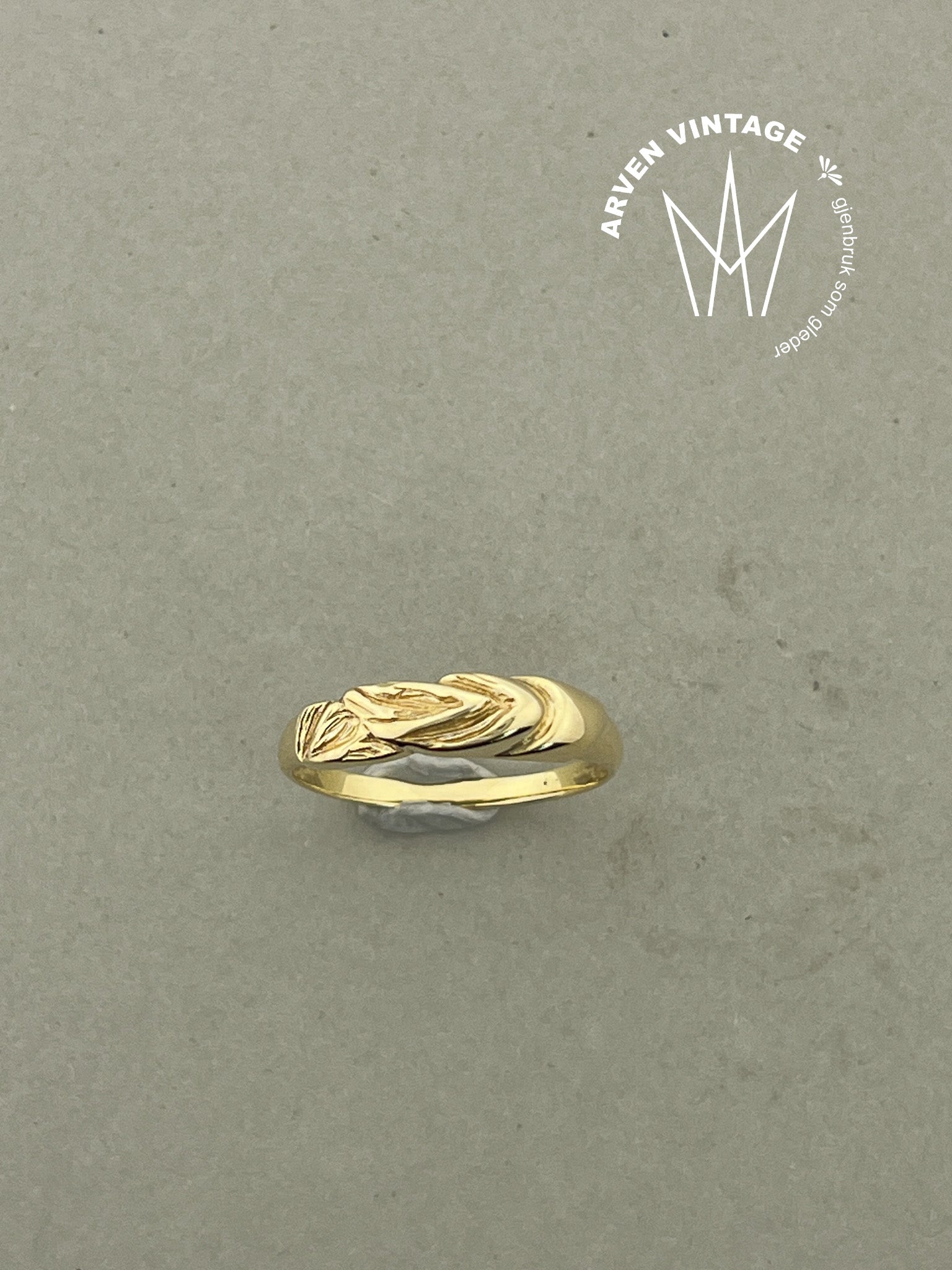 Vintage ring gult gull str 61