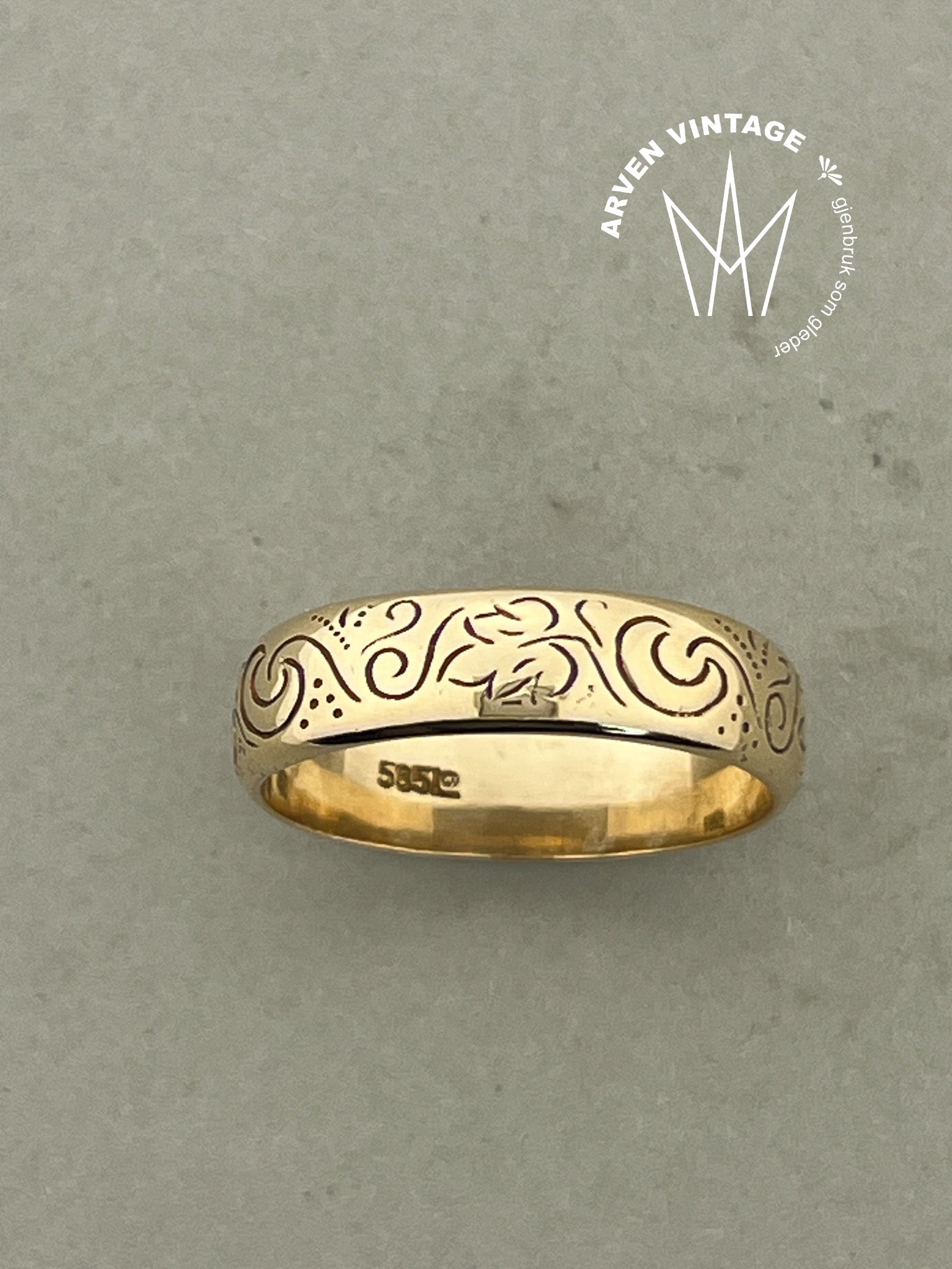 Vintage ring gult gull str70