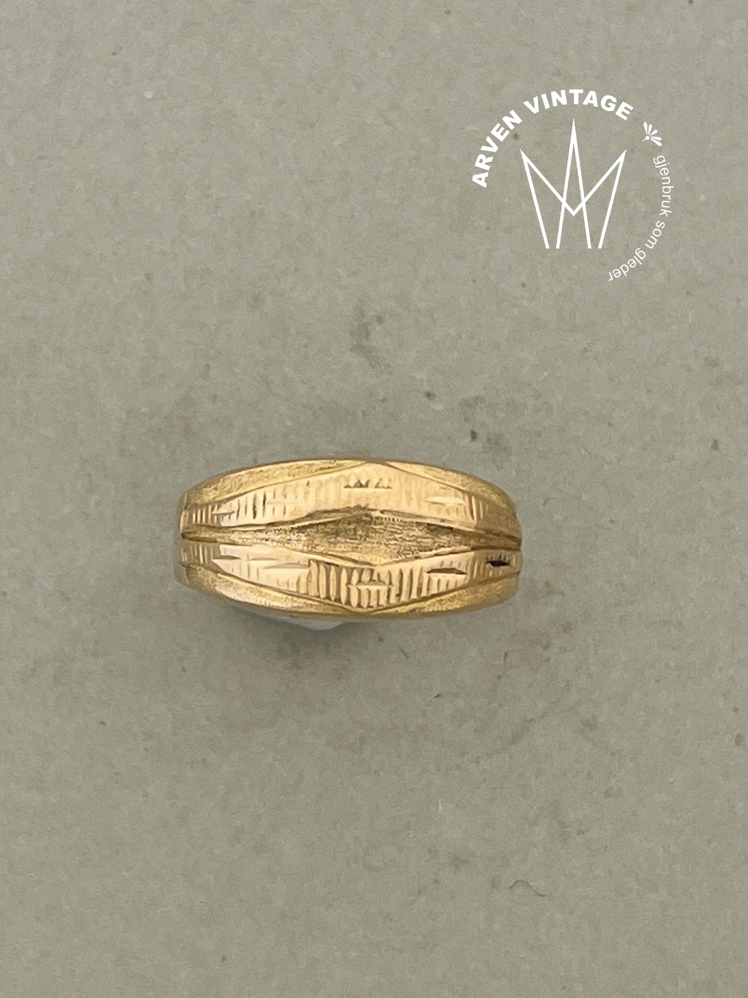 Vintage ring gult gull str56