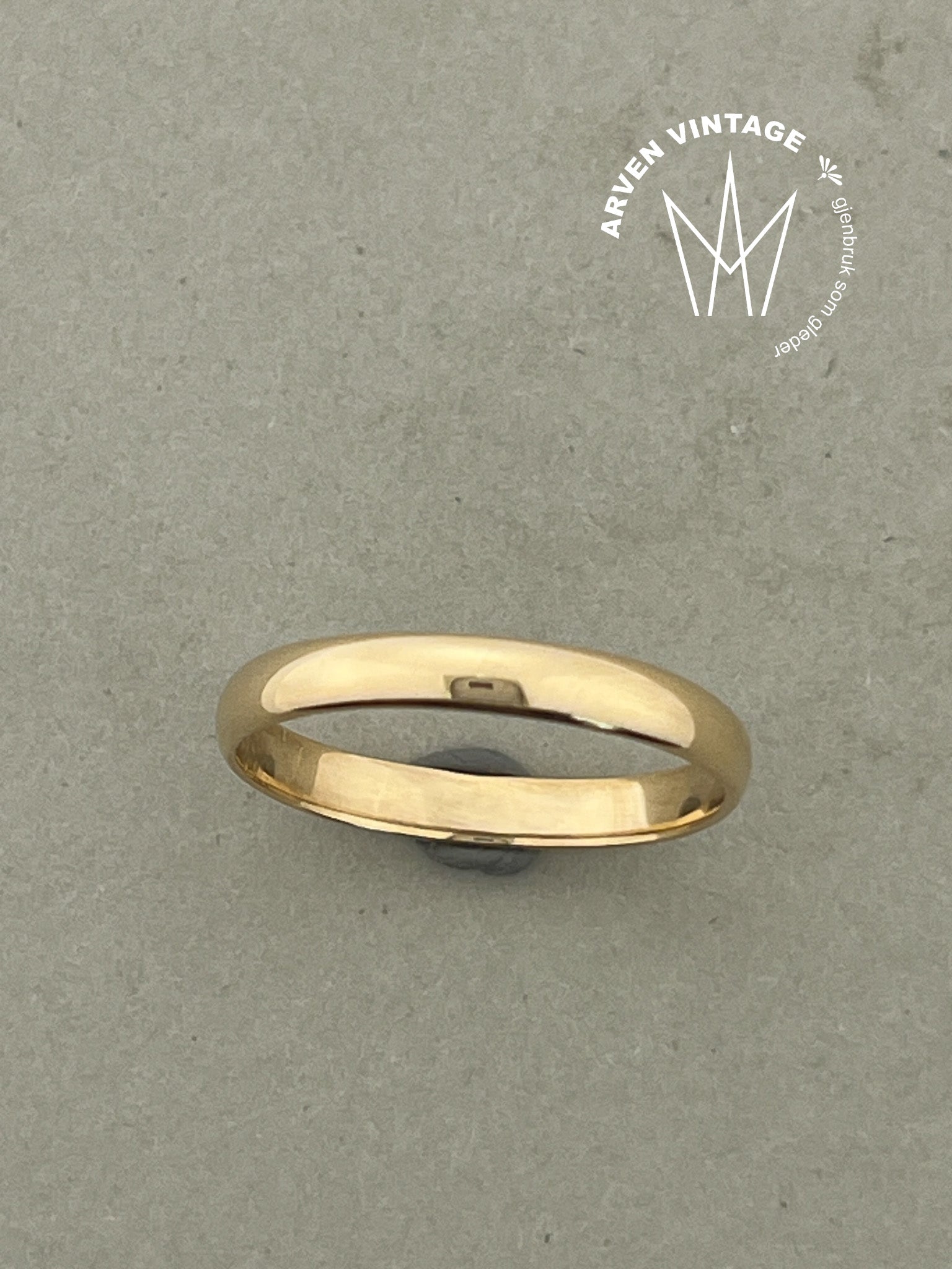 Vintage glatt ring gult gull str66