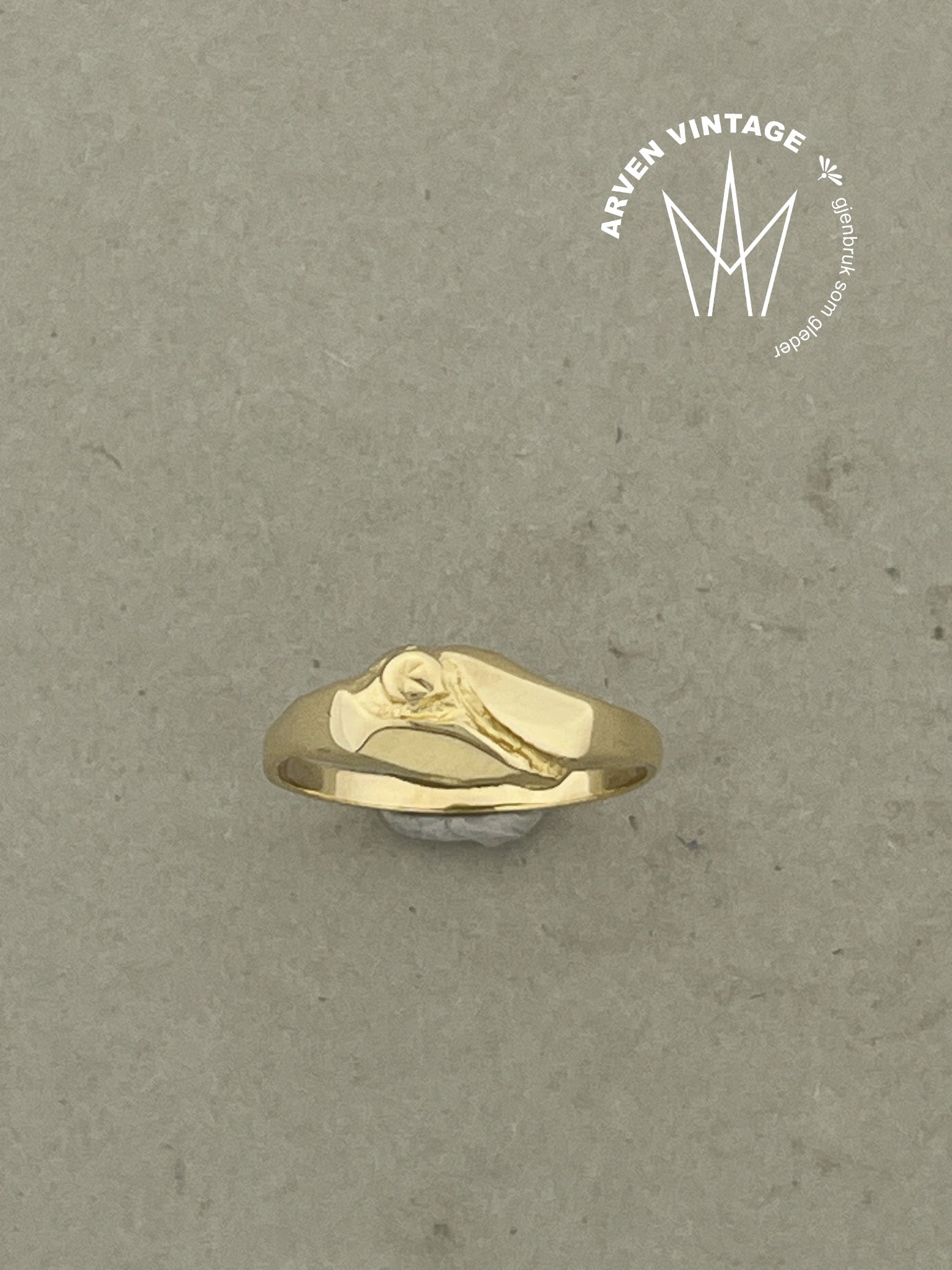 Vintage ring gult gull str 52