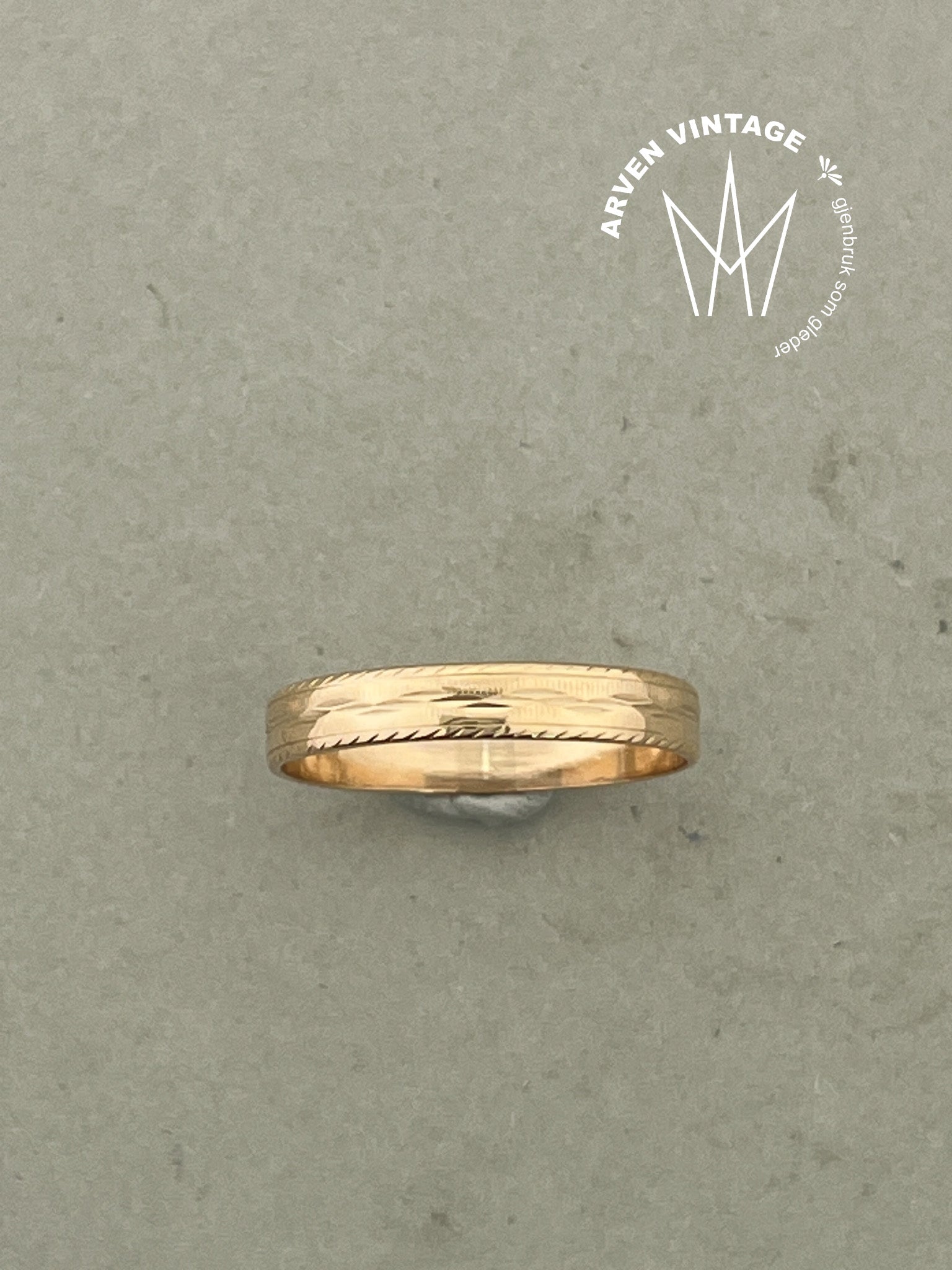 Vintage ring gult gull str 57
