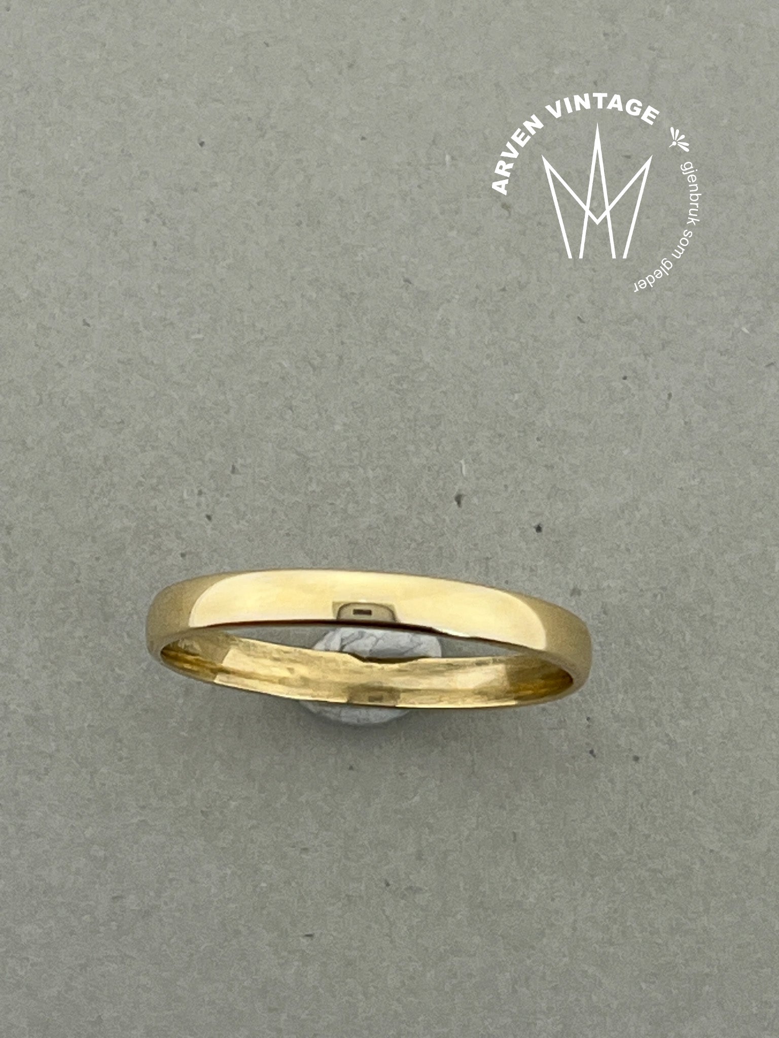 Vintage glatt ring gult gull str66