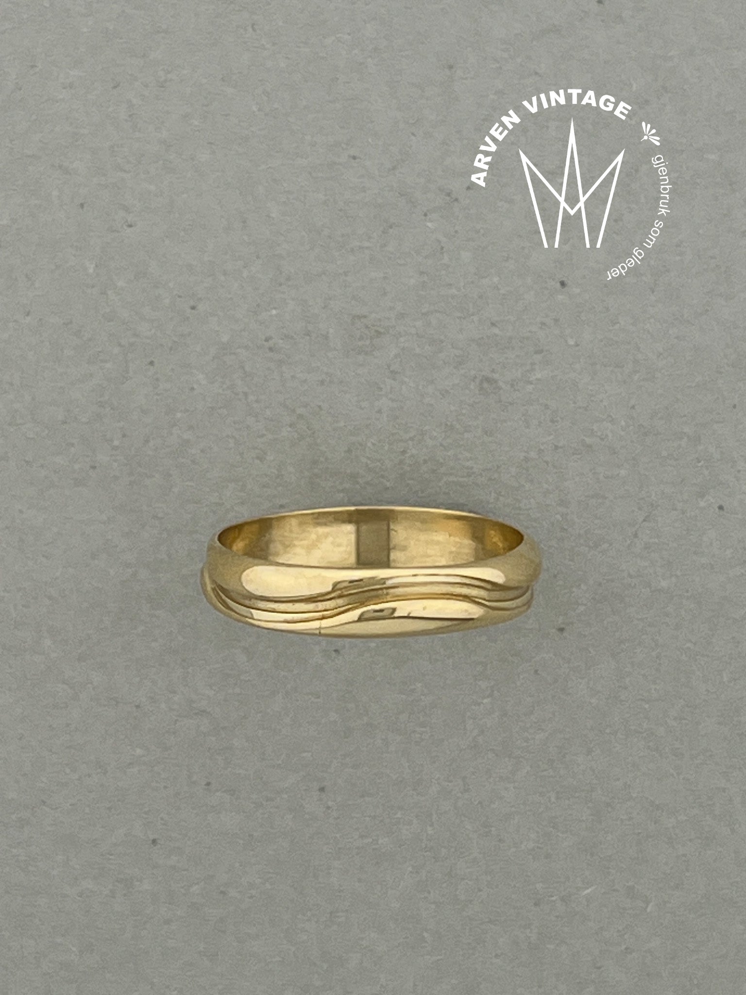 Vintage ring gult gull str 54