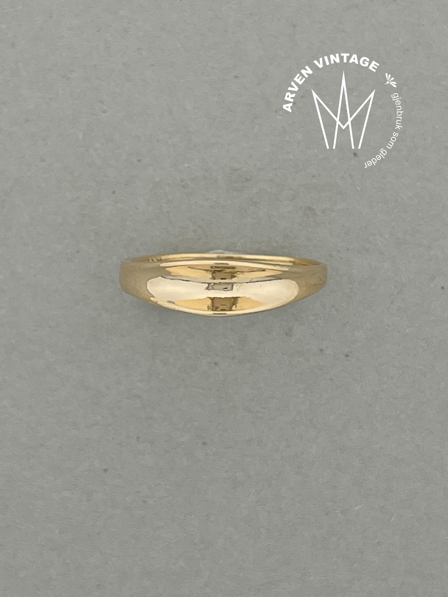 Vintage ring gult gull str 57