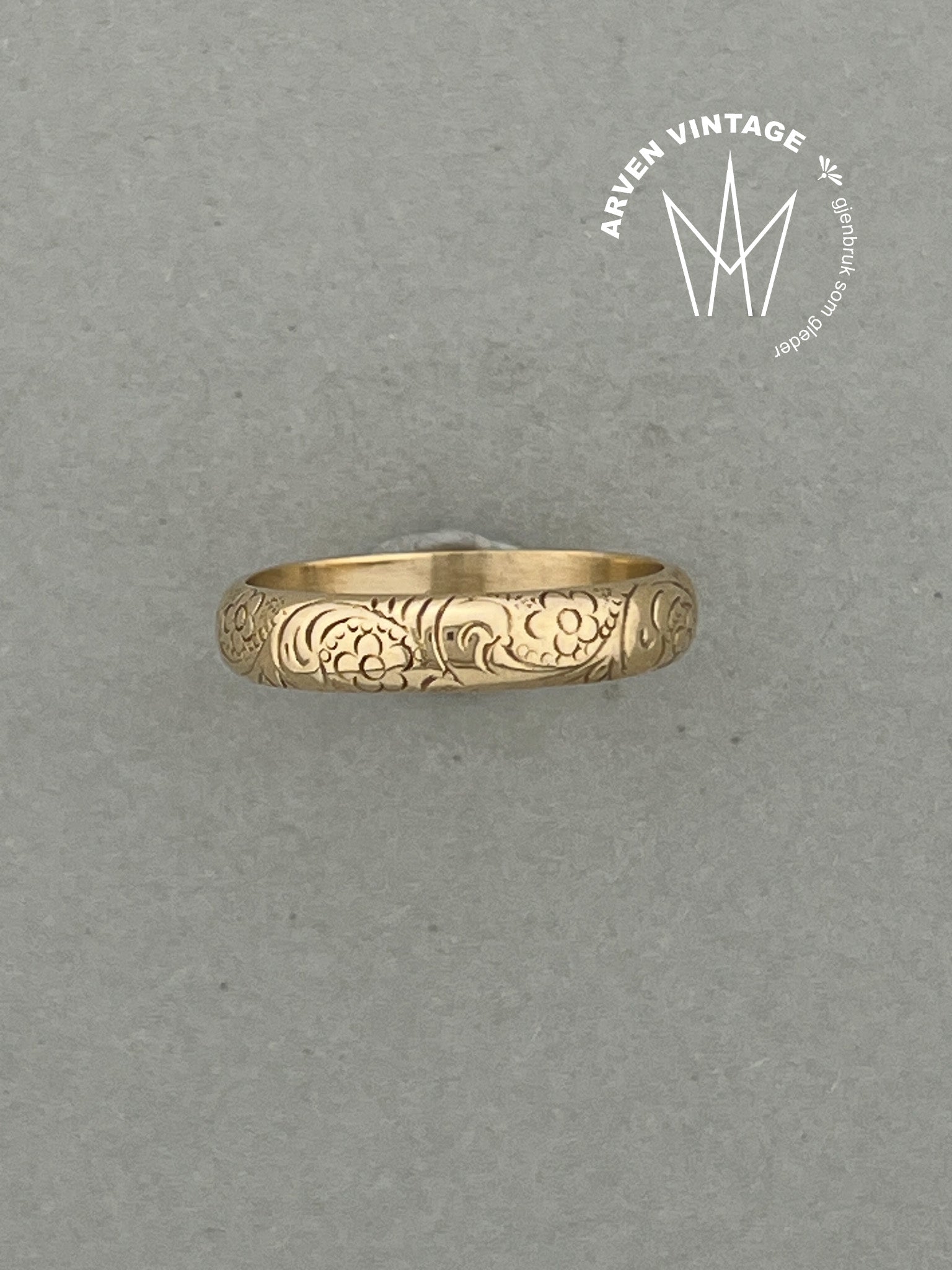 Vintage ring gult gull str 59