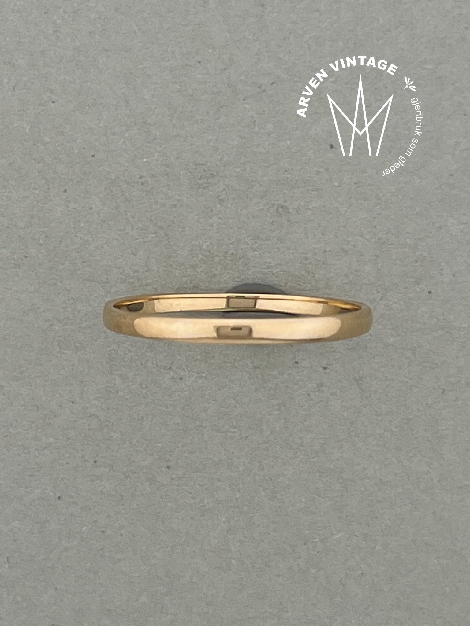 Vintage glatt ring gult gull str 68