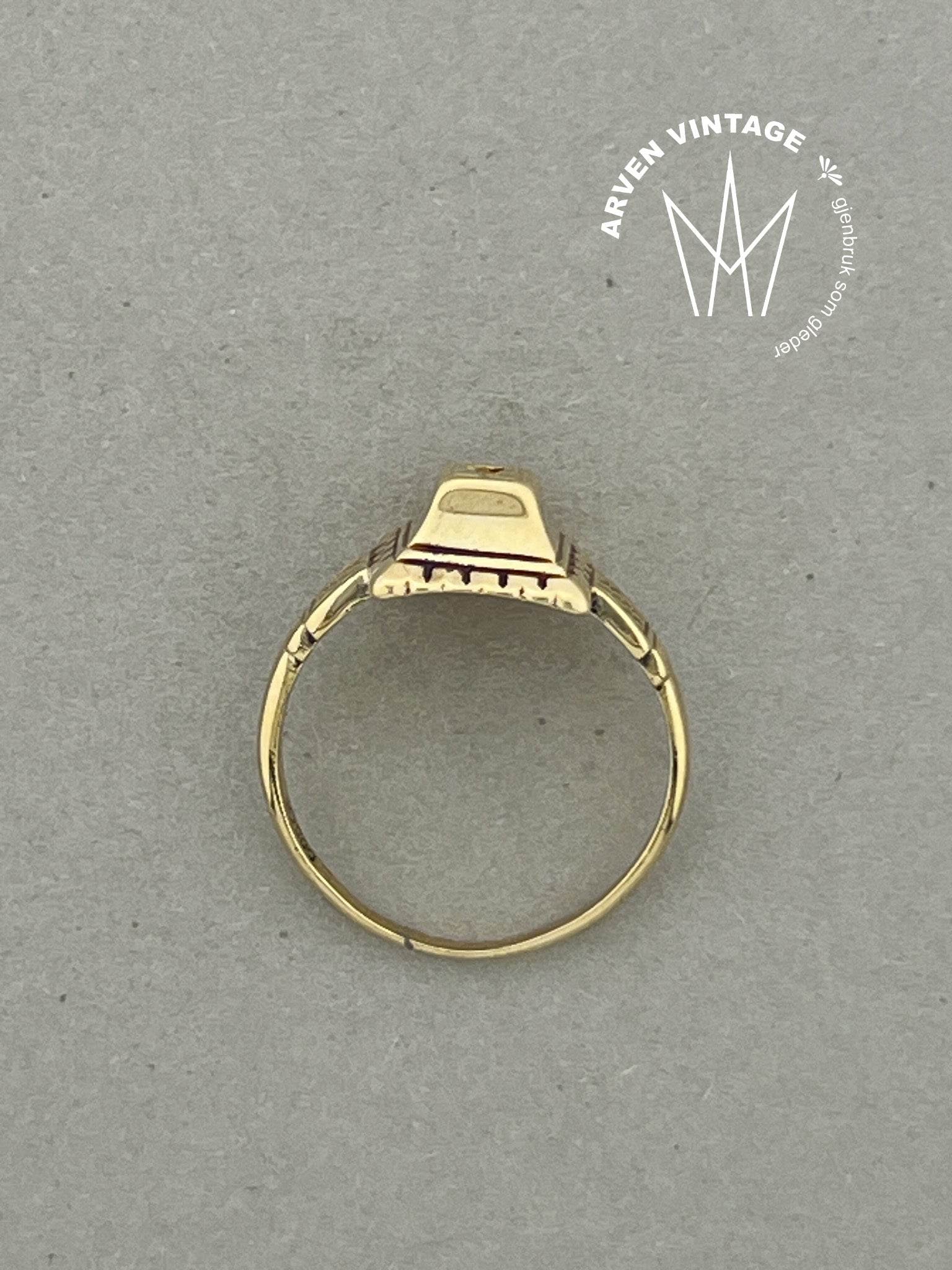 Vintage ring gult gull str 55