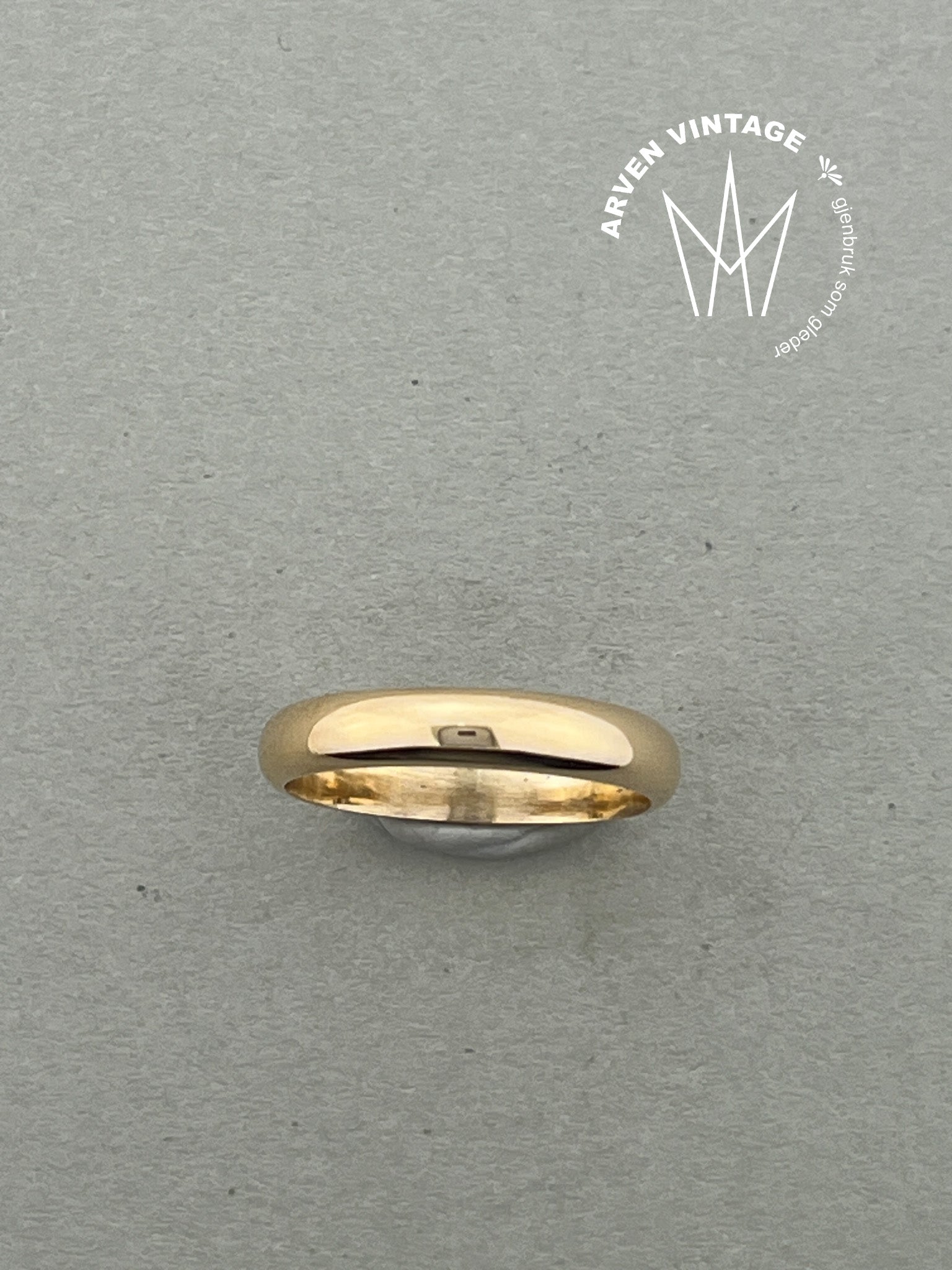 Vintage glatt ring gult gull str56