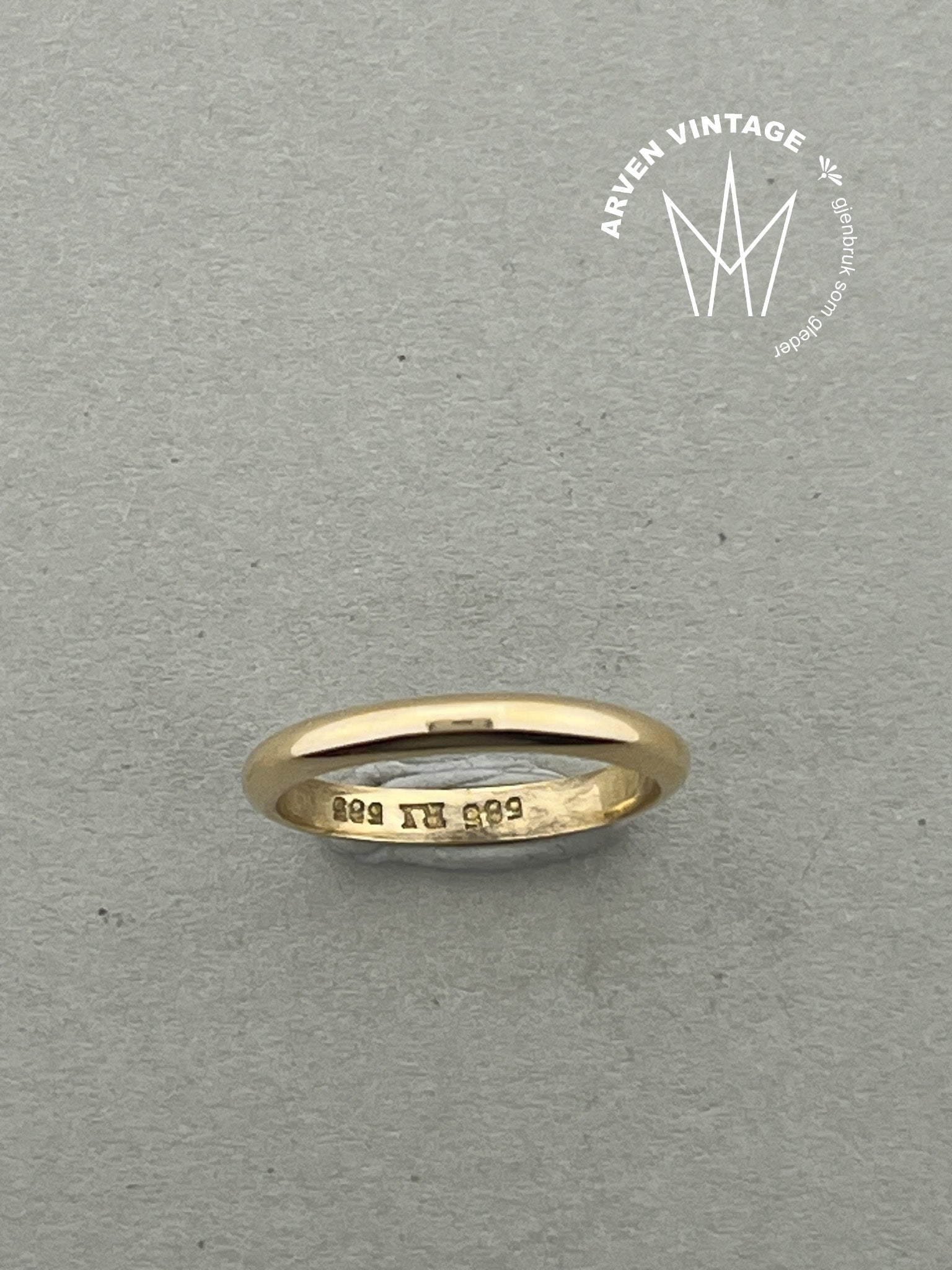 Vintage glatt ring gult gull str53