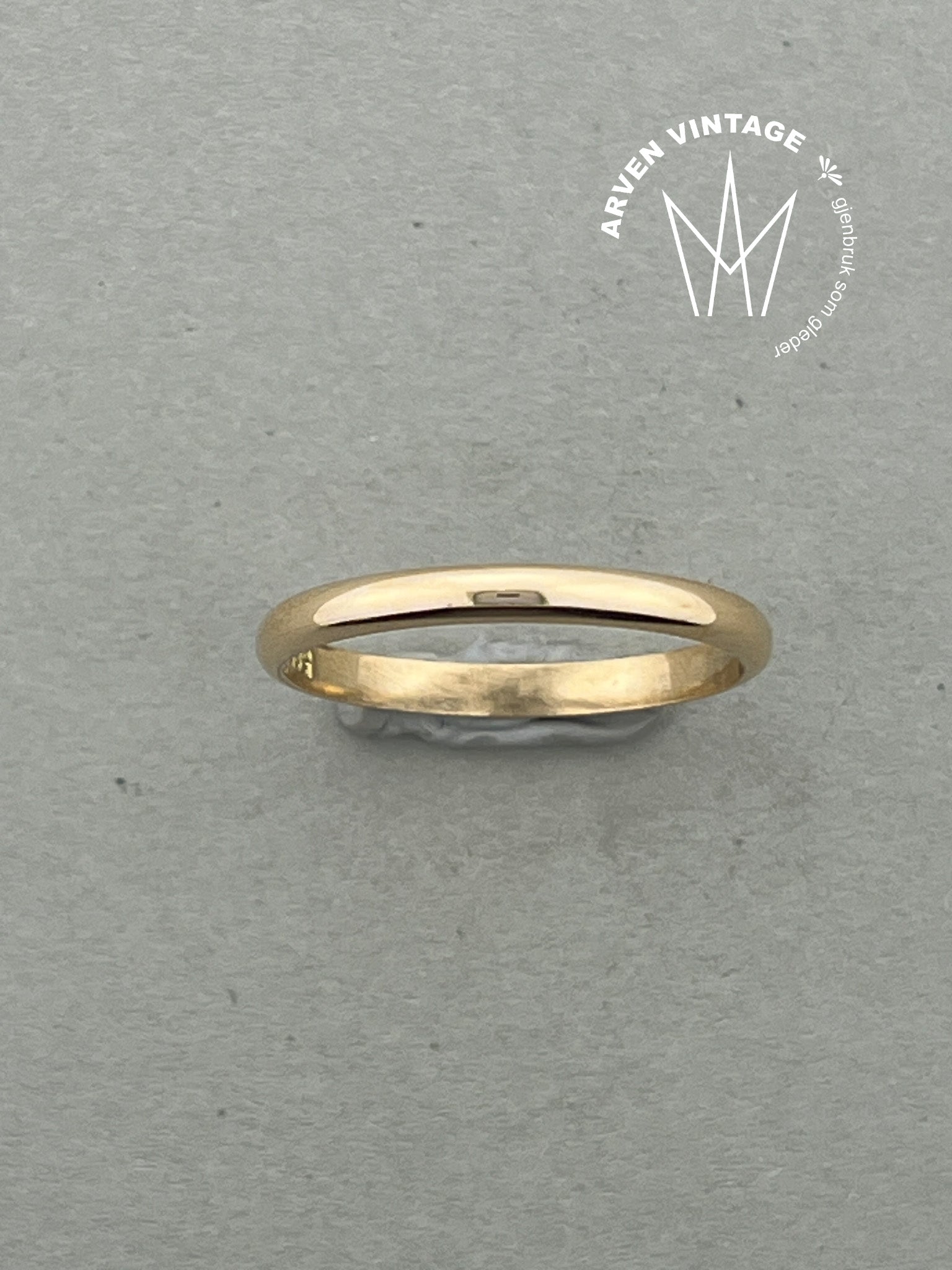 Vintage glatt ring gult gull str64