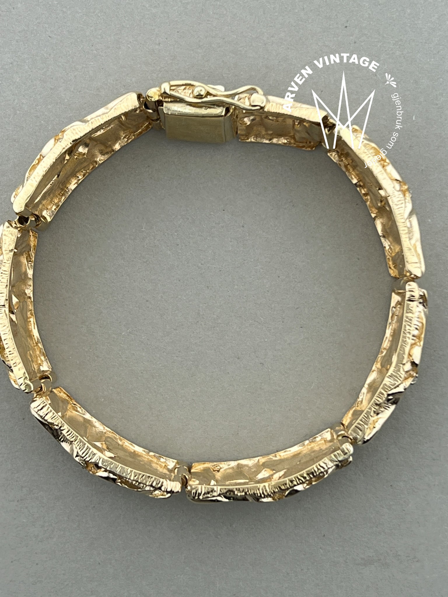 Vintage diamantarmbånd gult gull 18cm