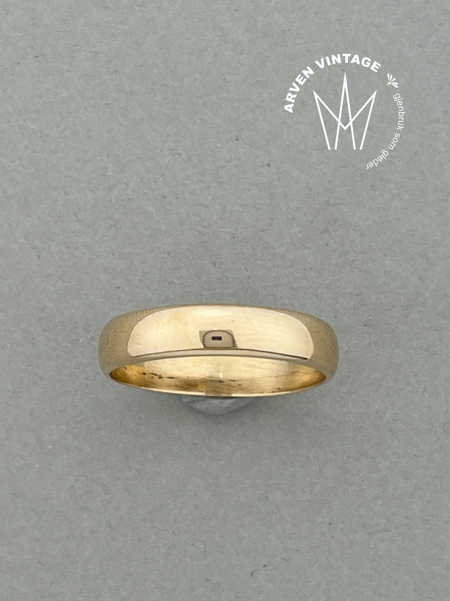 Vintage glatt ring gult gull str61