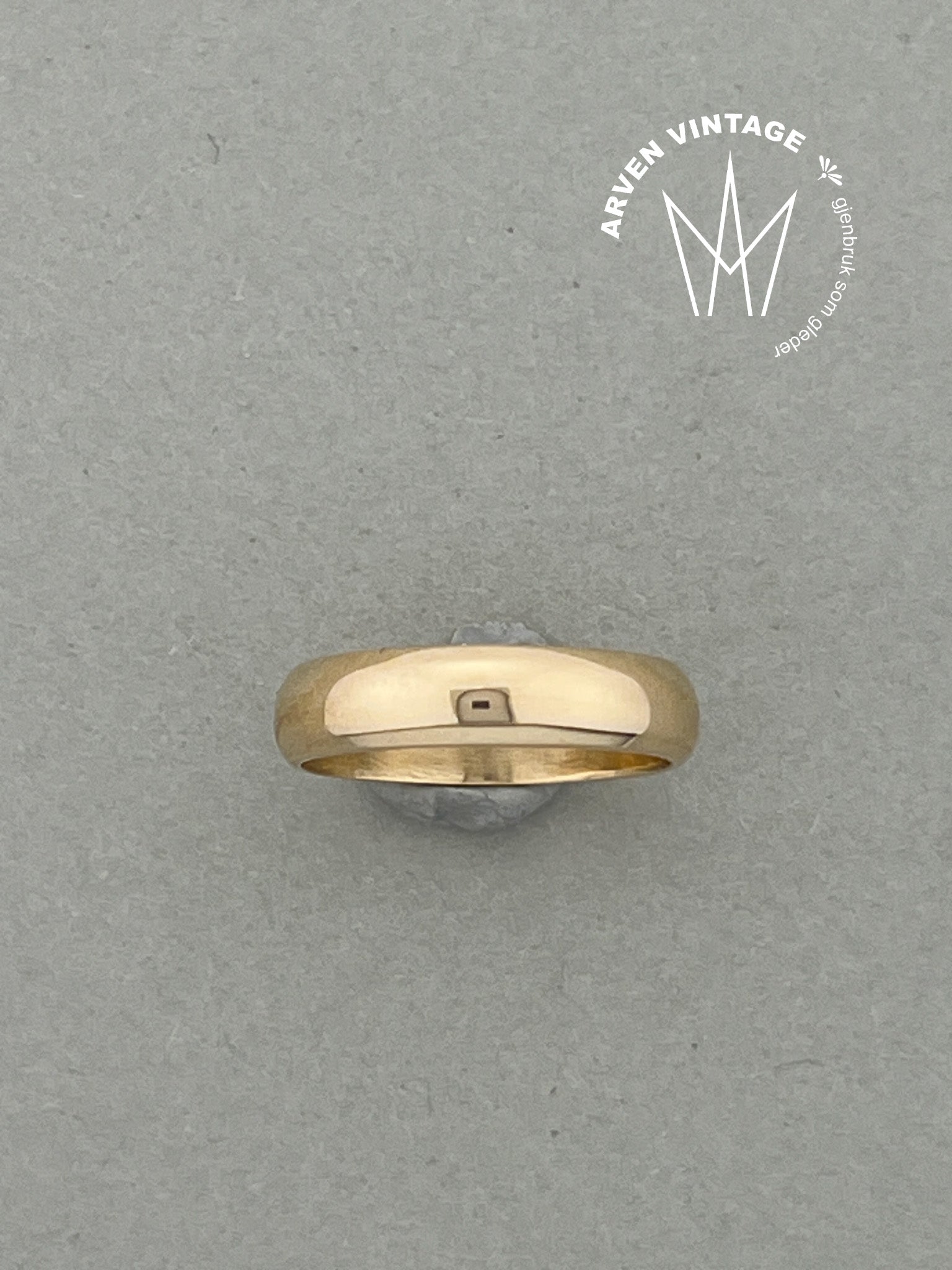 Vintage glatt ring gult gull str51