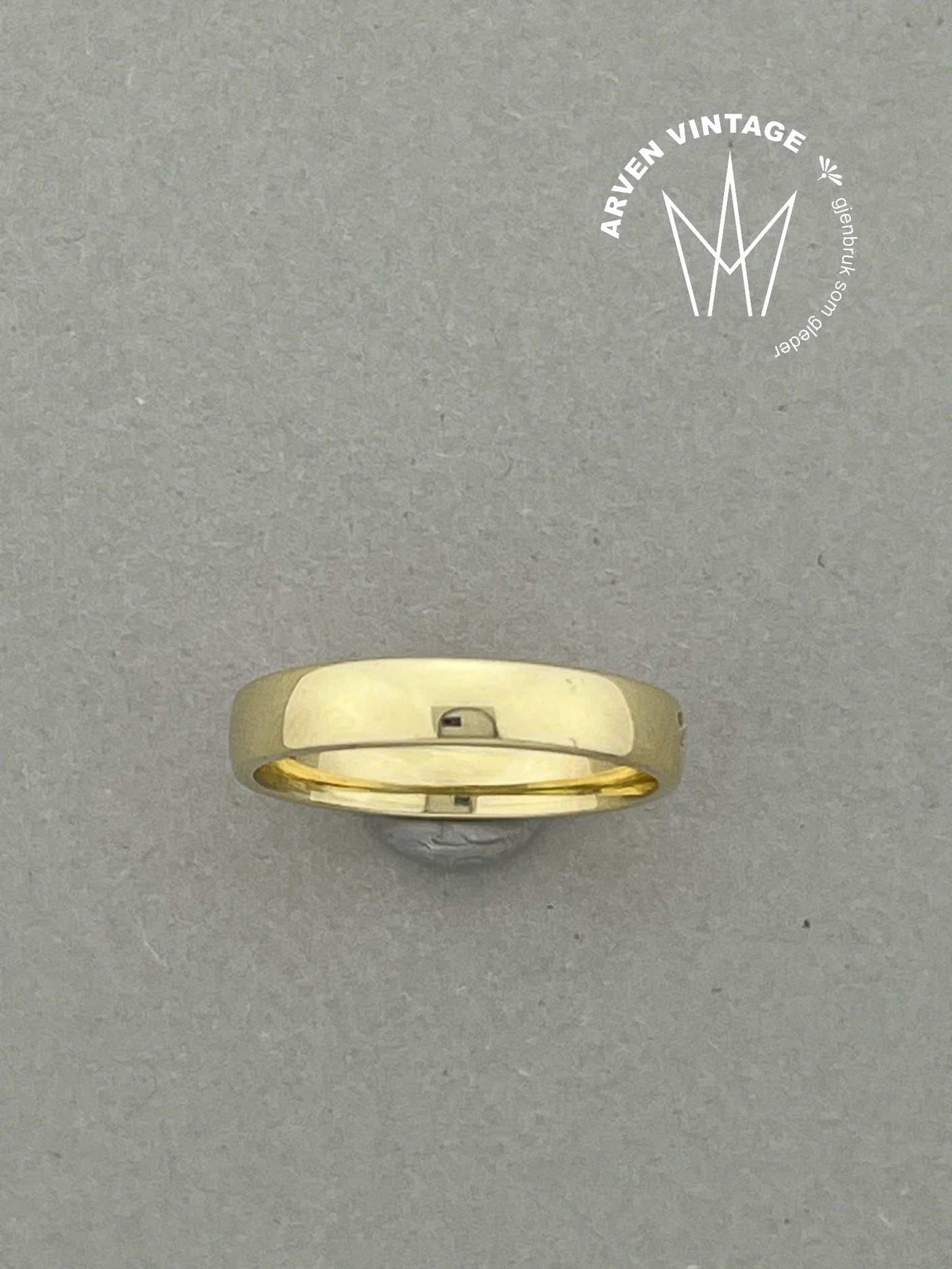 Vintage diamantring gult gull str57