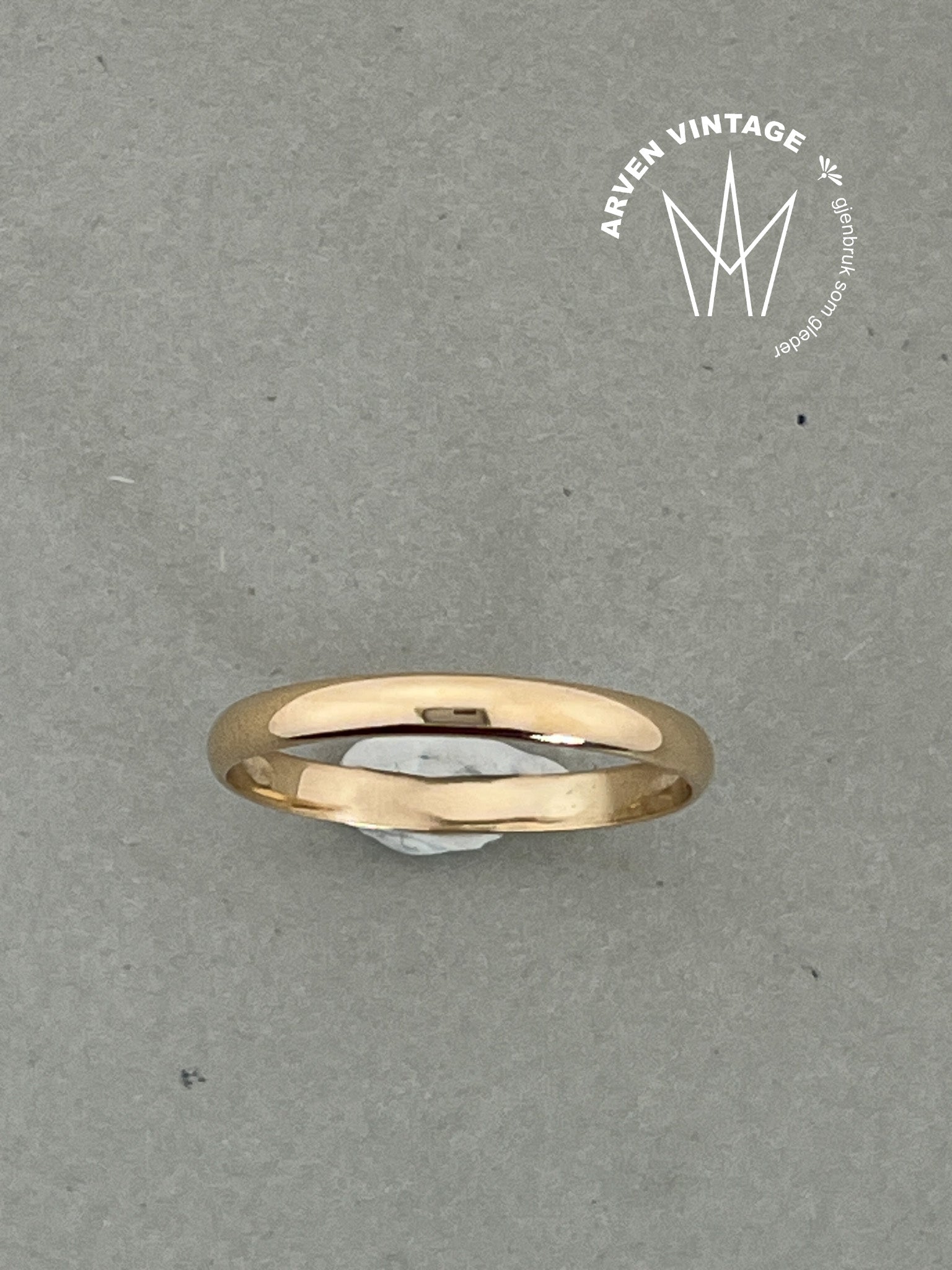 Vintage glatt ring gult gull str64