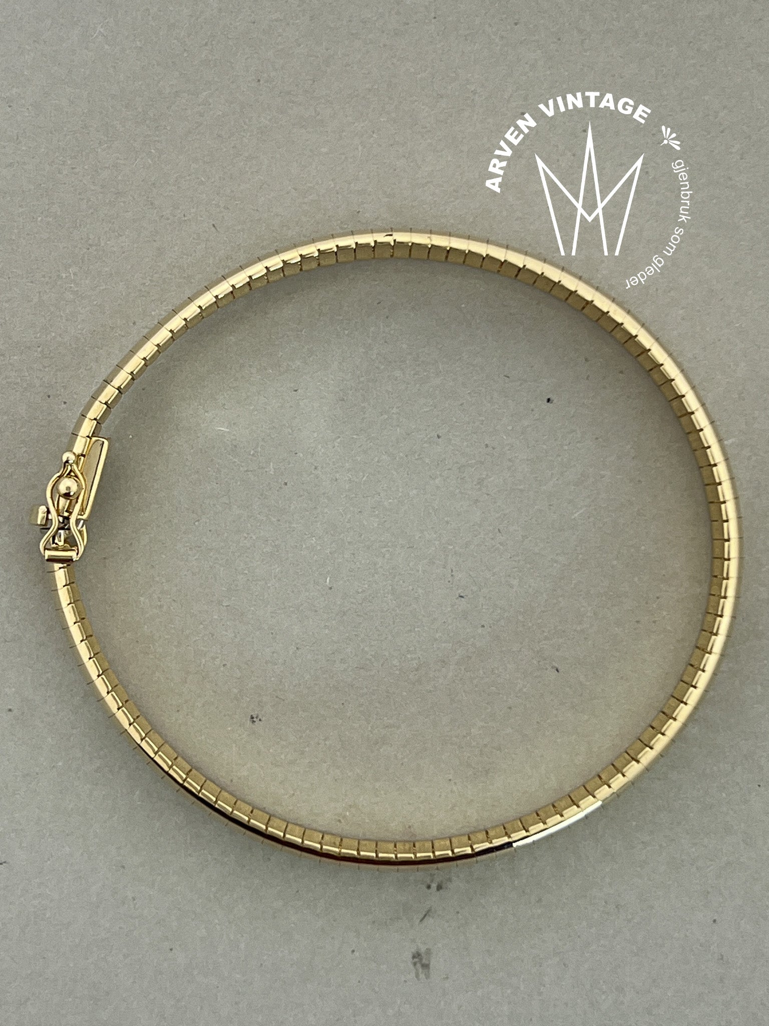 Vintage armbånd gult gull 19,5cm