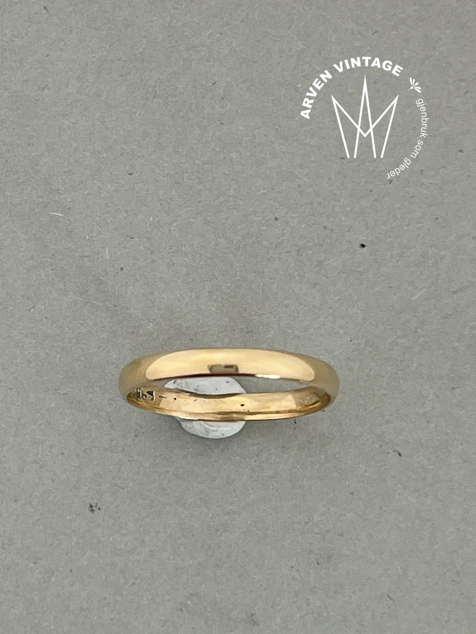 Vintage glatt ring gult gull str57