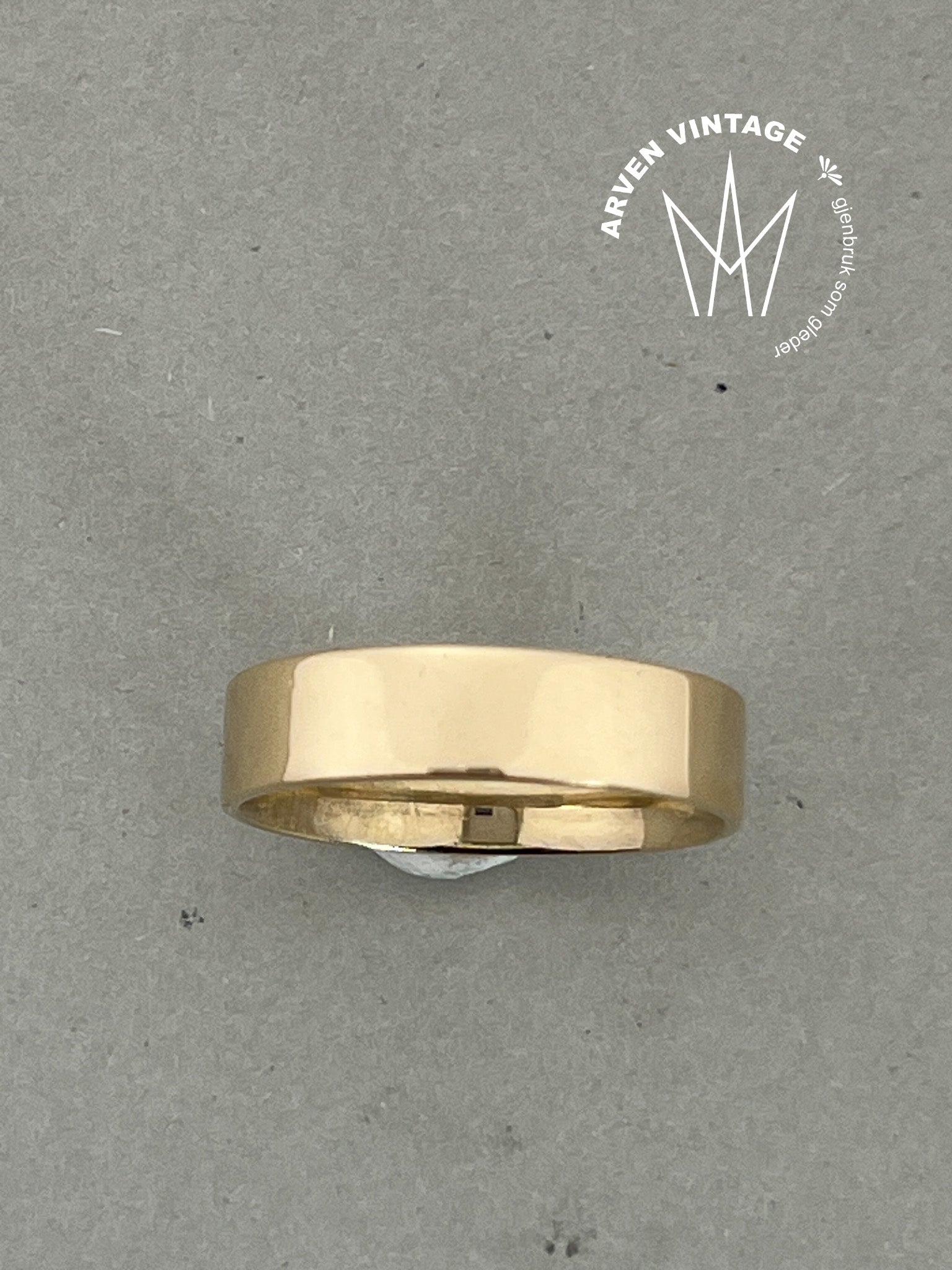 Vintage glatt ring gult gull str64