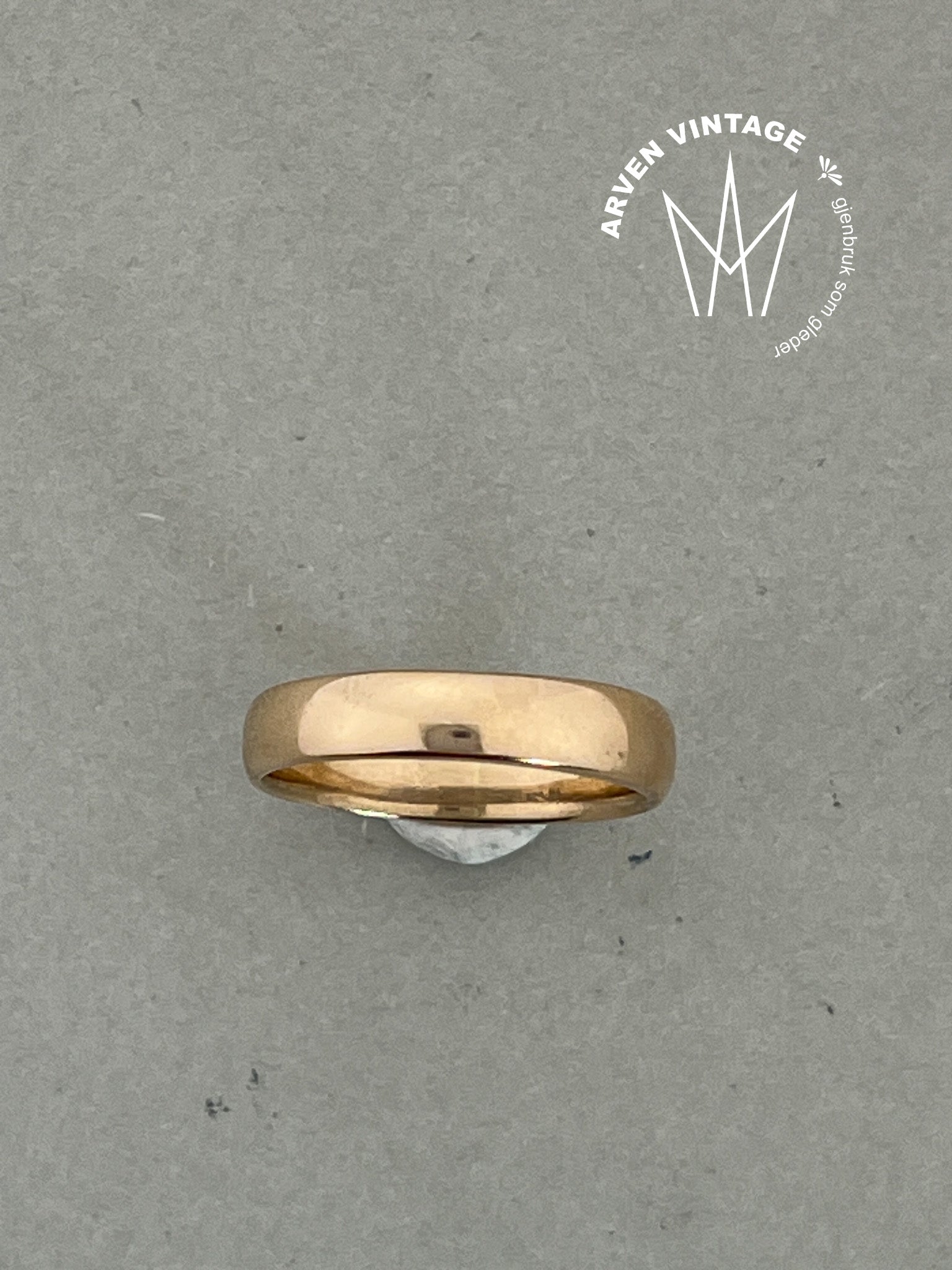 Vintage glatt ring gult gull str53
