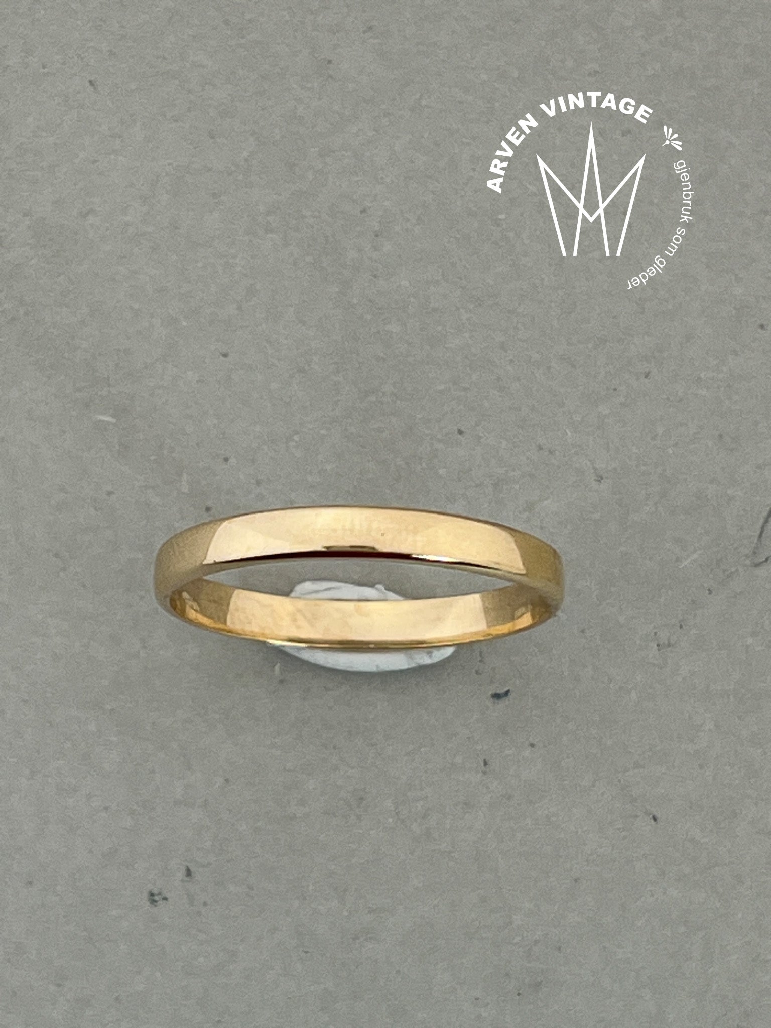 Vintage glatt ring gult gull str65