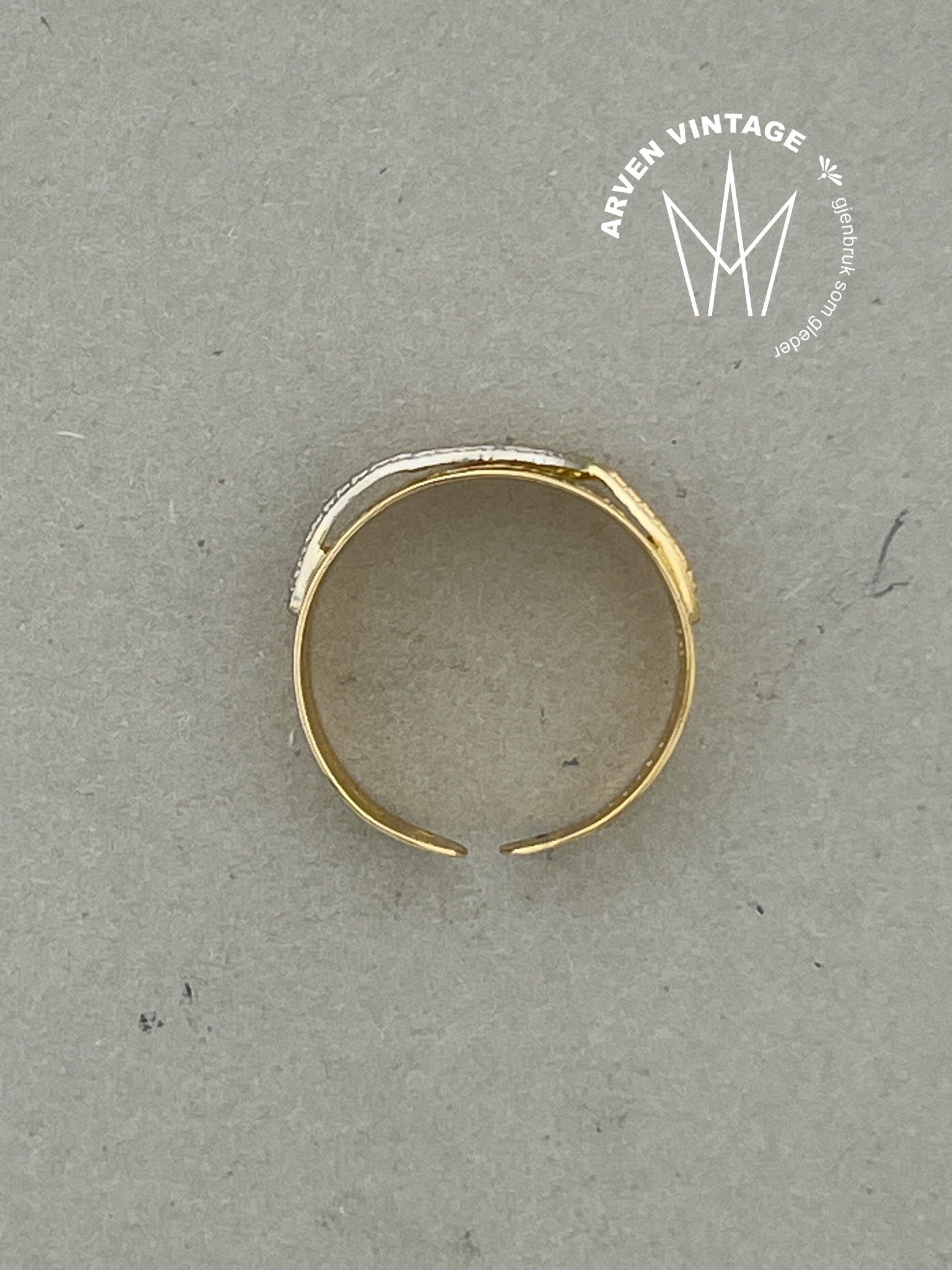 Vintage ring 18K gult gull str57