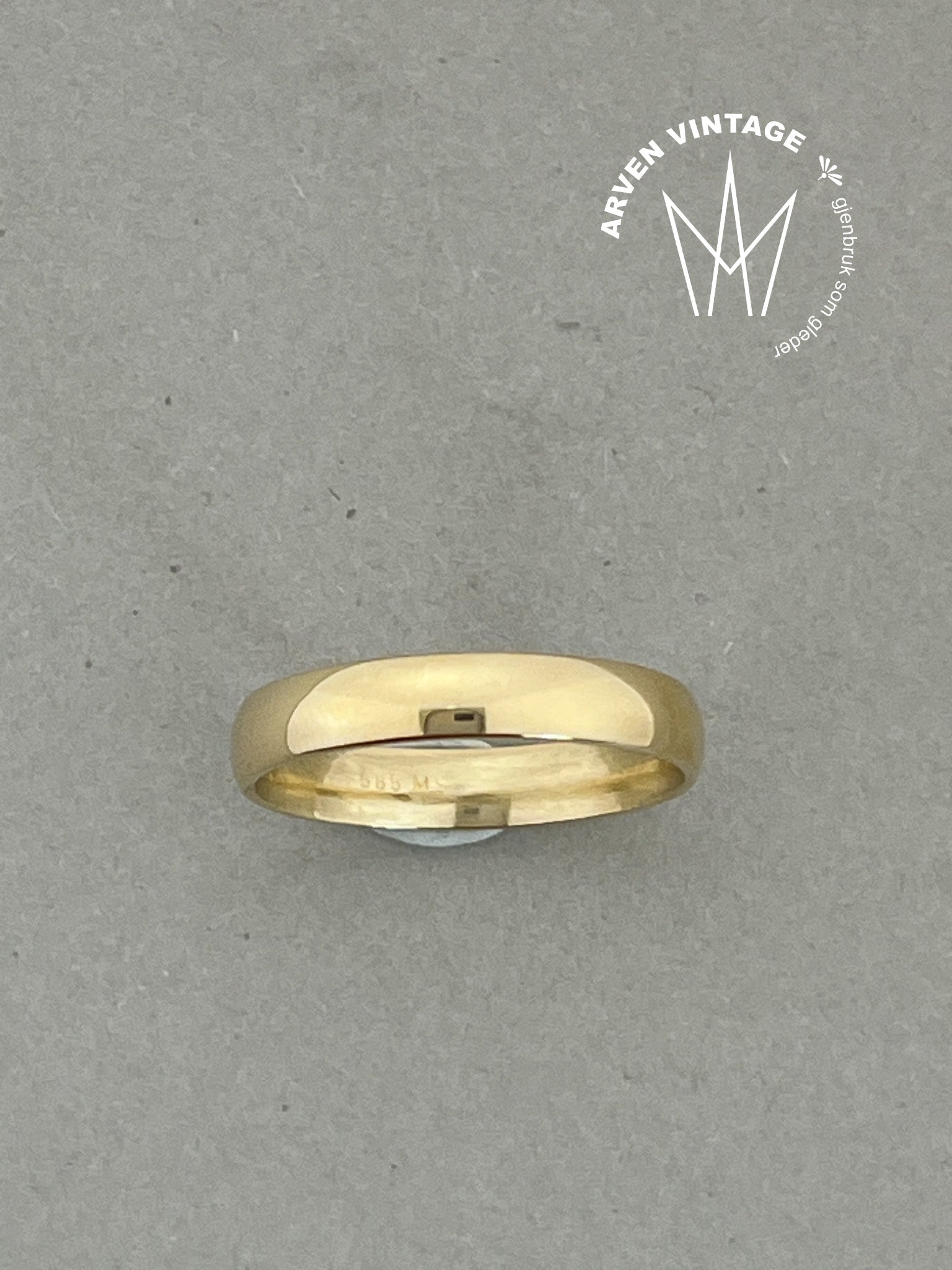 Vintage glatt ring gult gull str59