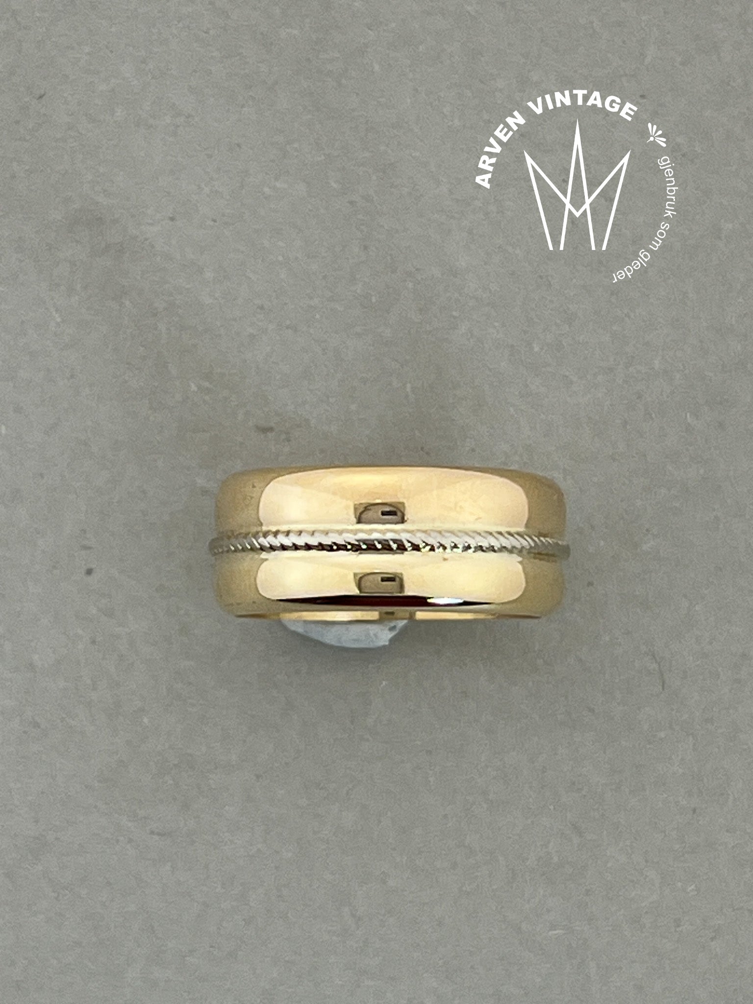 Vintage ring gult gull str 55