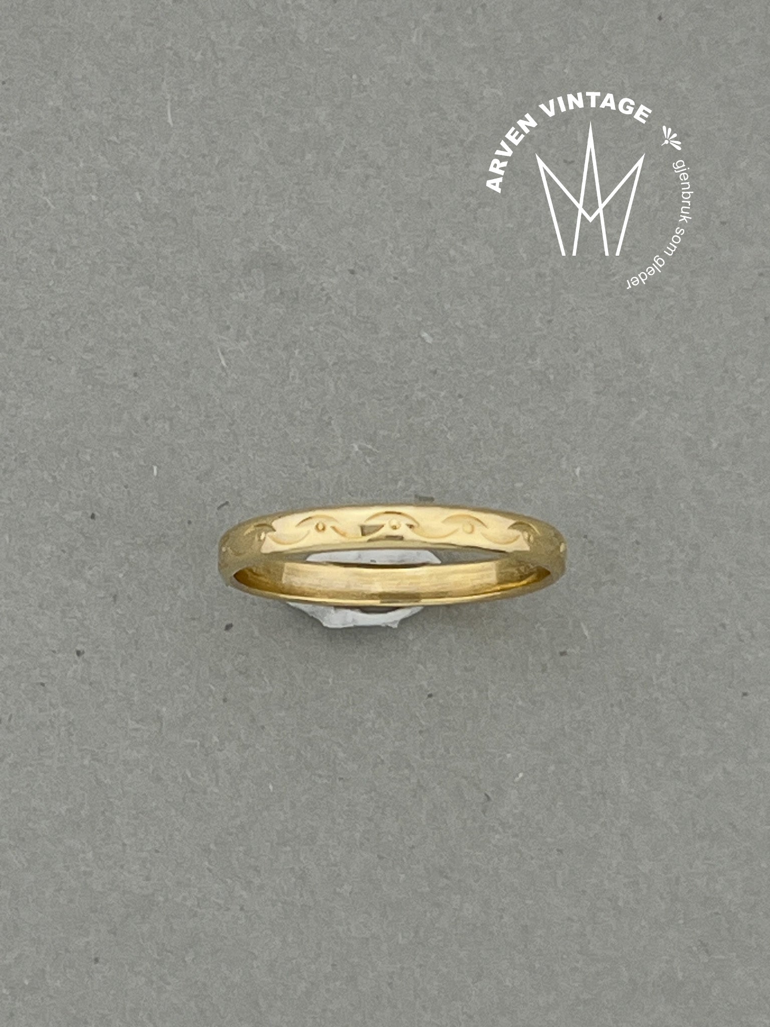 Vintage ring gult gull str 54
