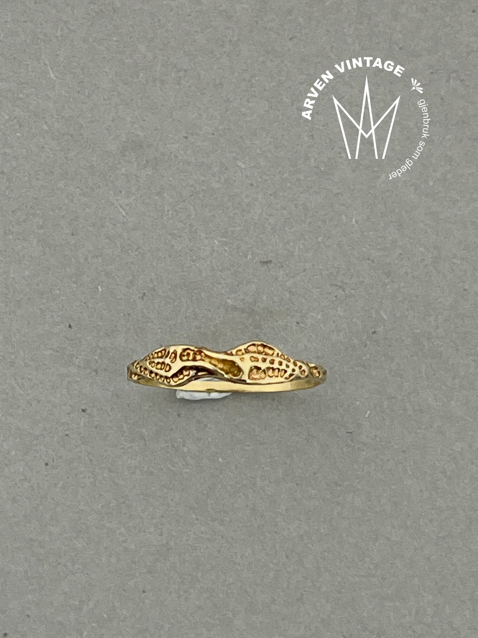 Vintage ring gult gull str 52