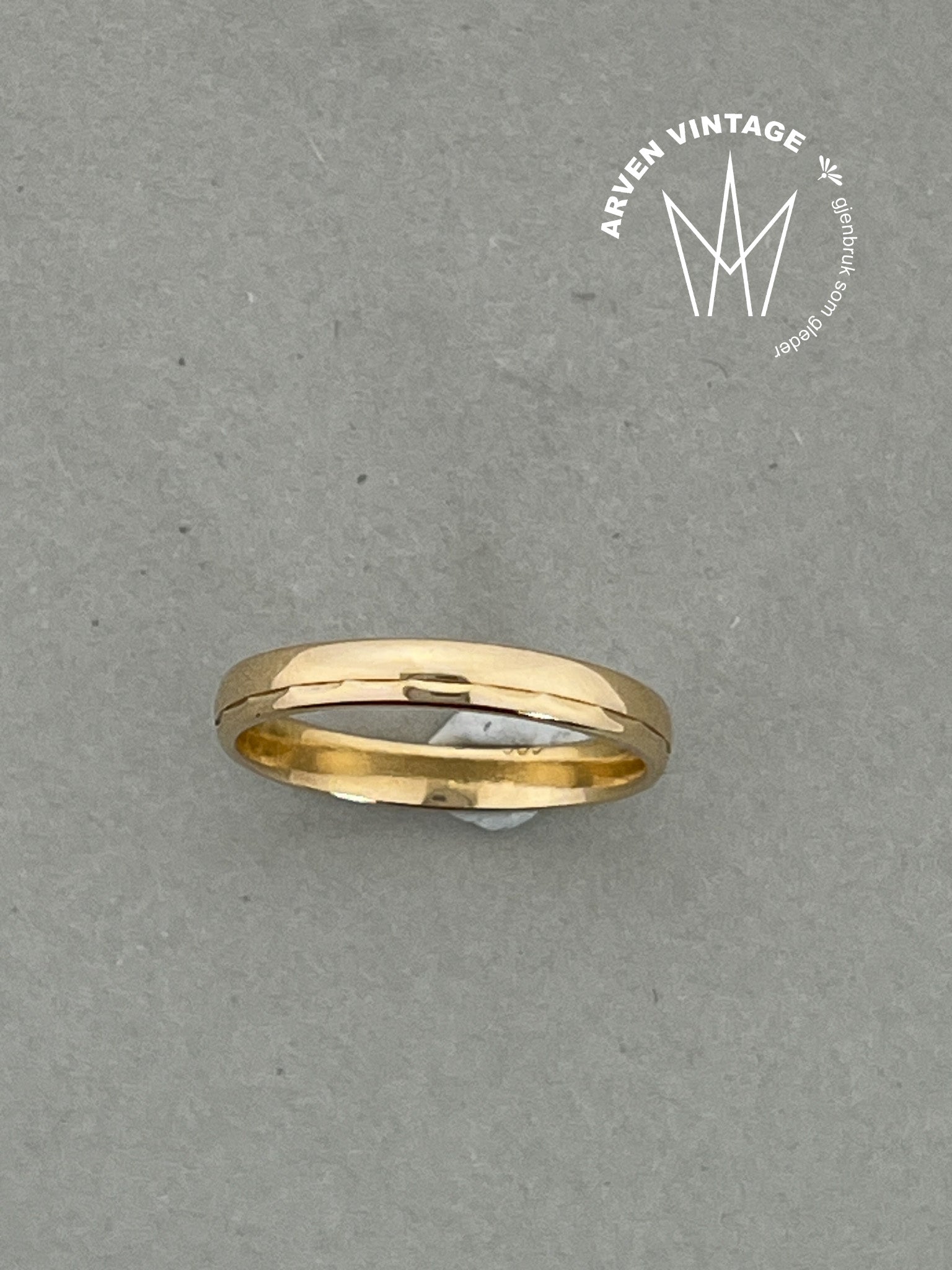 Vintage ring gult gull str 56