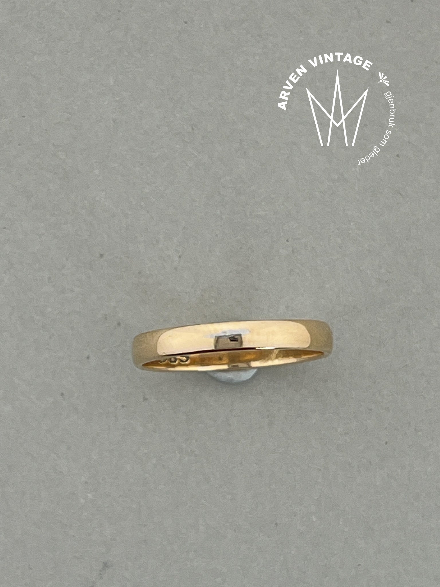 Vintage glatt ring gult gull str55