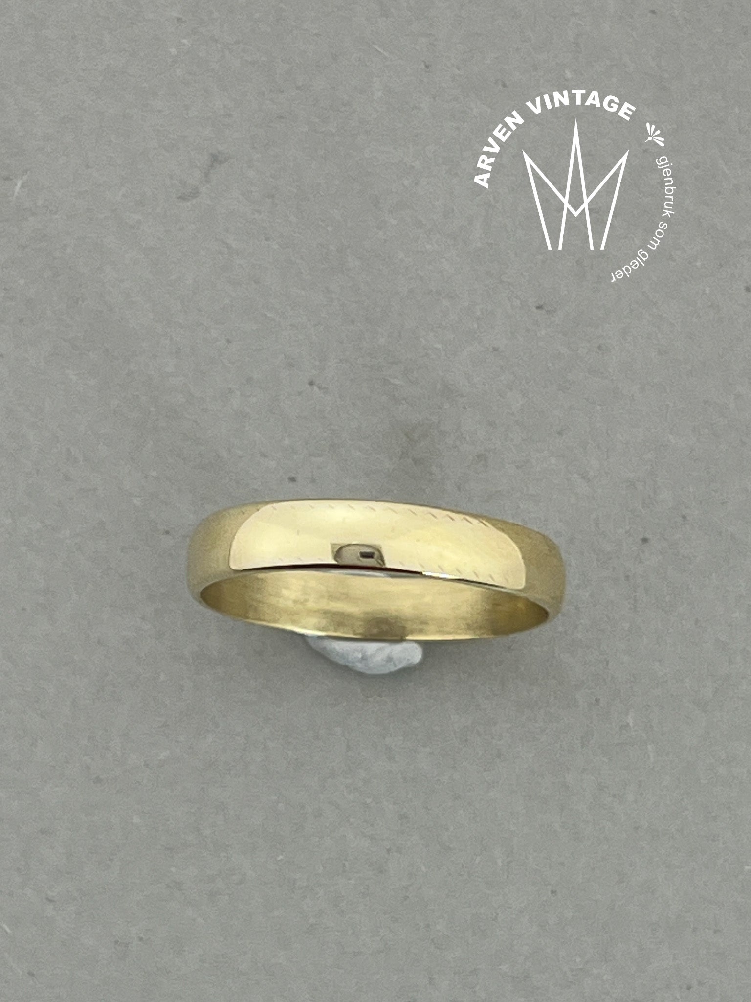 Vintage glatt ring gult gull str59