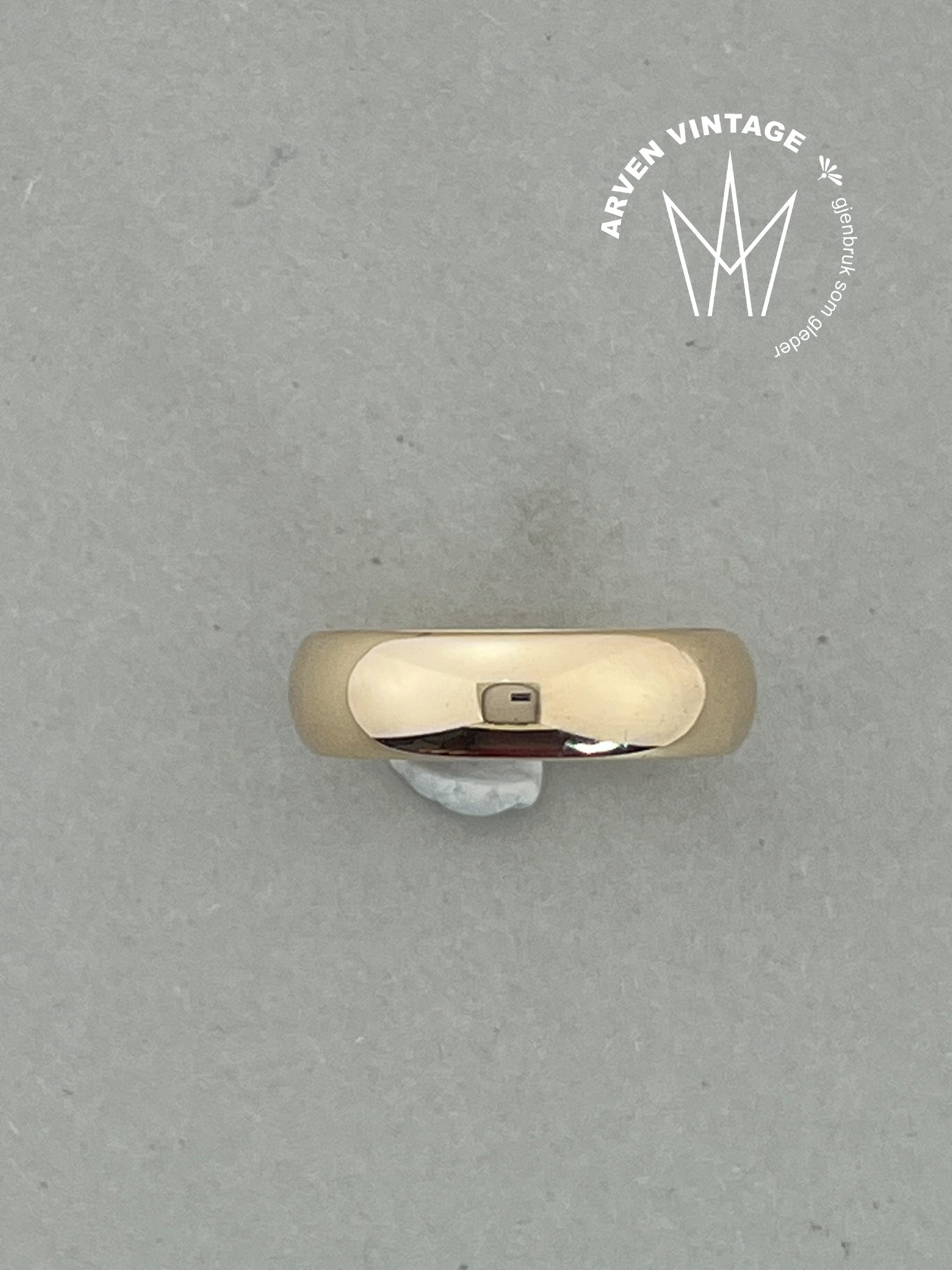 Vintage glatt ring gult gull str56