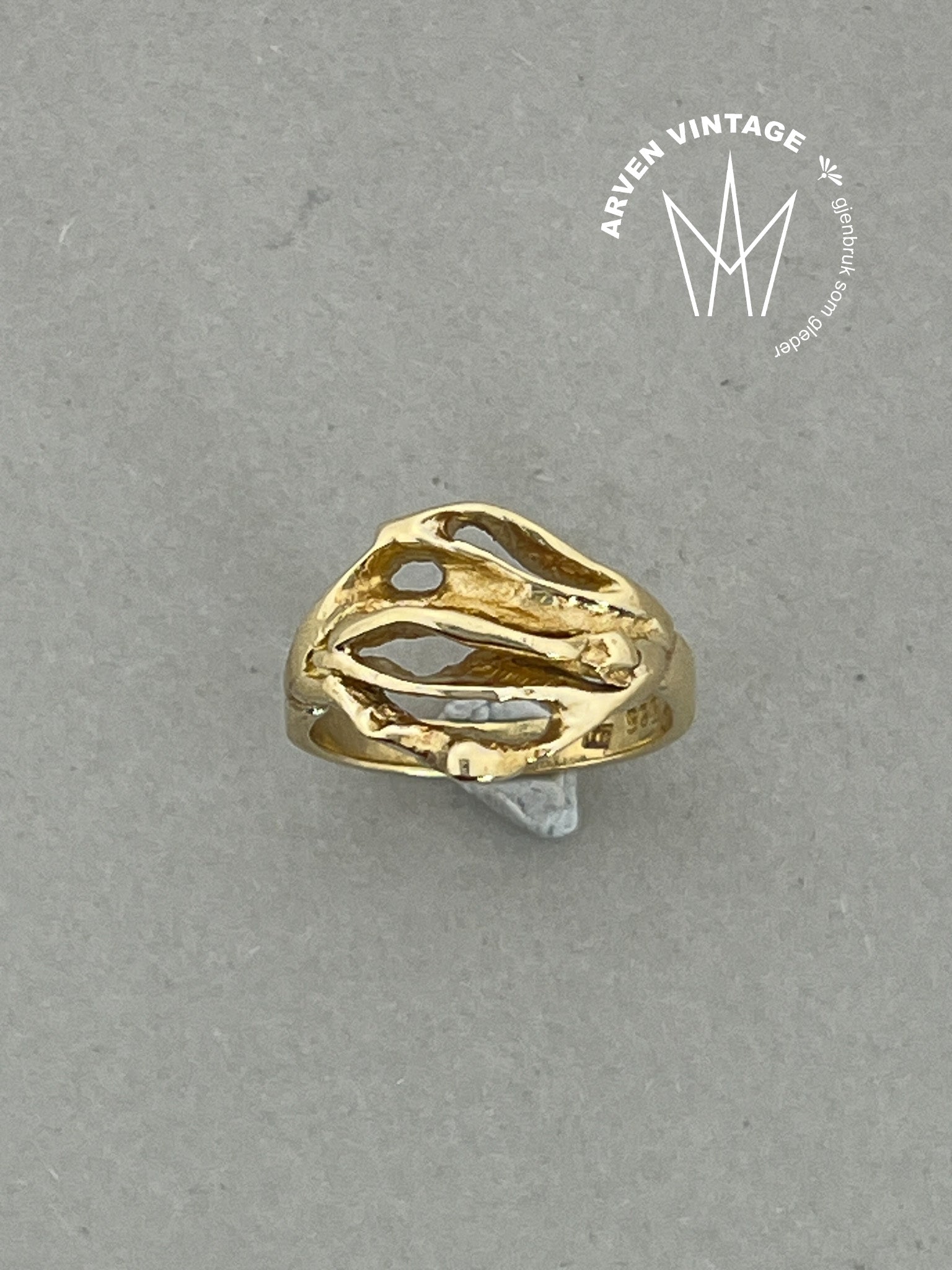Vintage ring gult gull str49