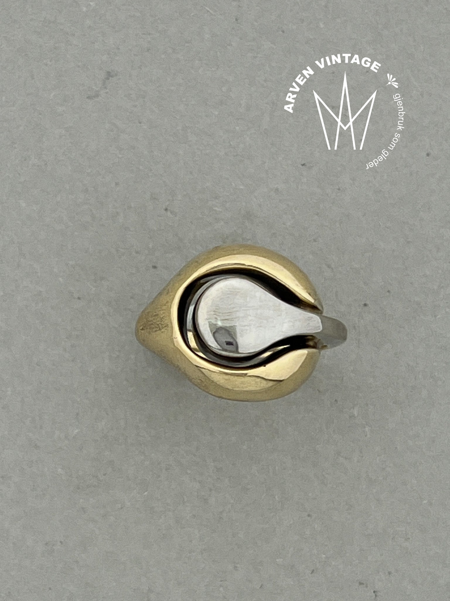 Vintage ring gult gull str49