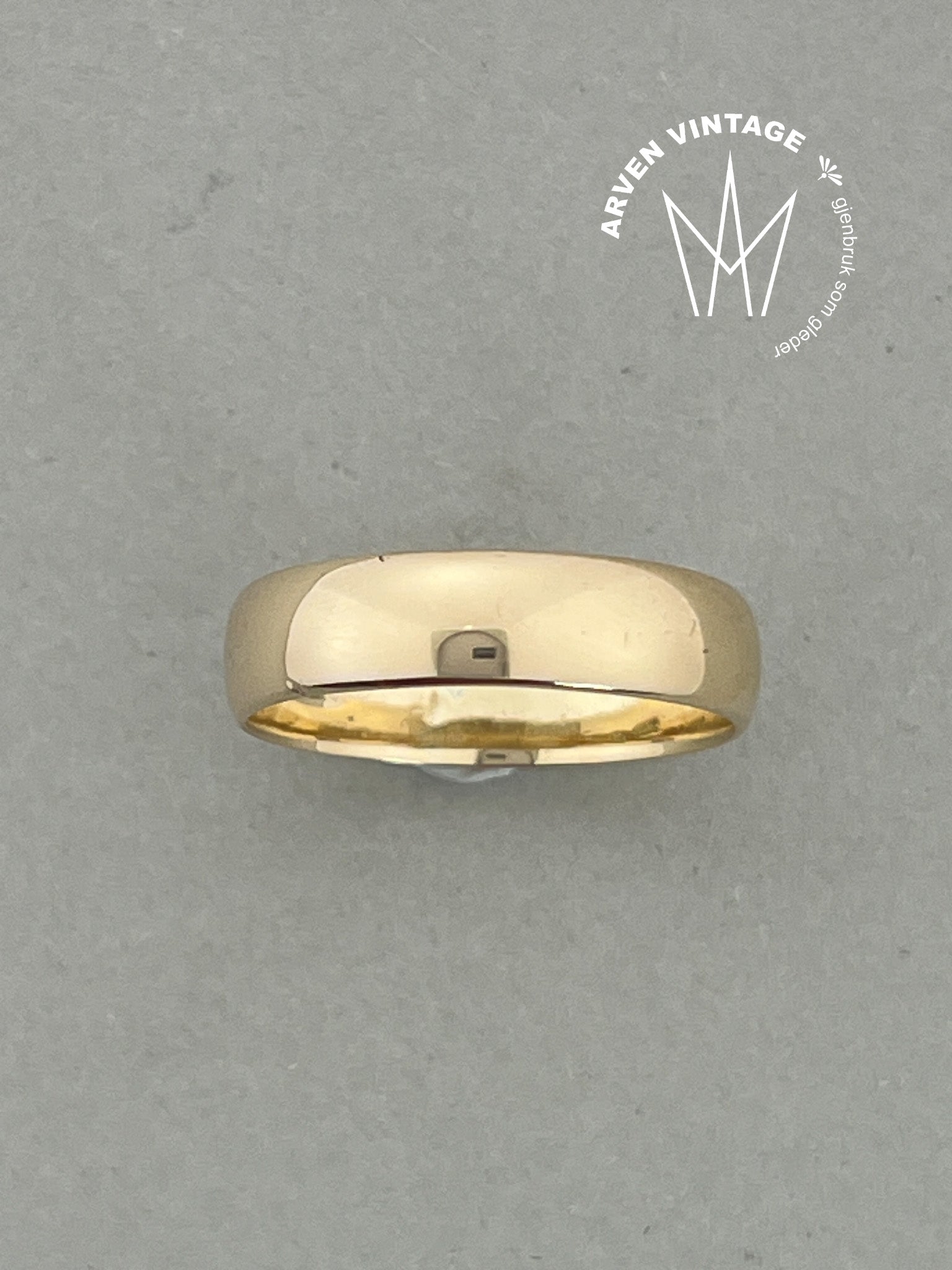 Vintage gltt ring gult gull str 65