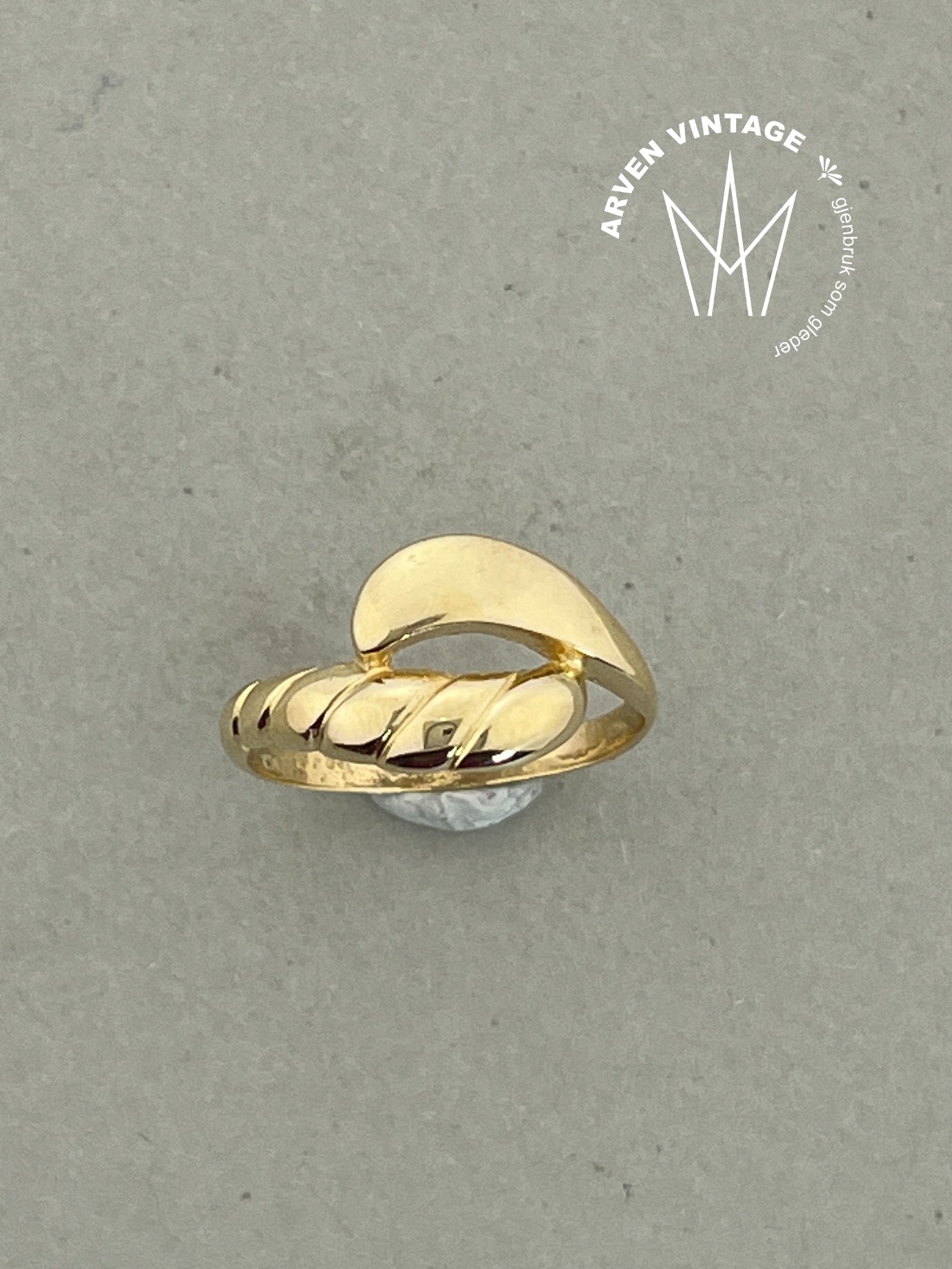 Vintage ring gult gull str 53